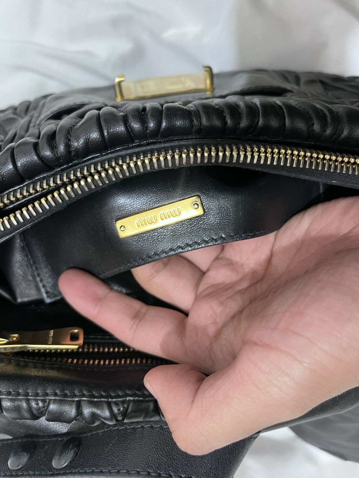 Miu Miu Miu Miu black matelassé Leather Push lockToo handle bag Size ONE SIZE - 14 Thumbnail