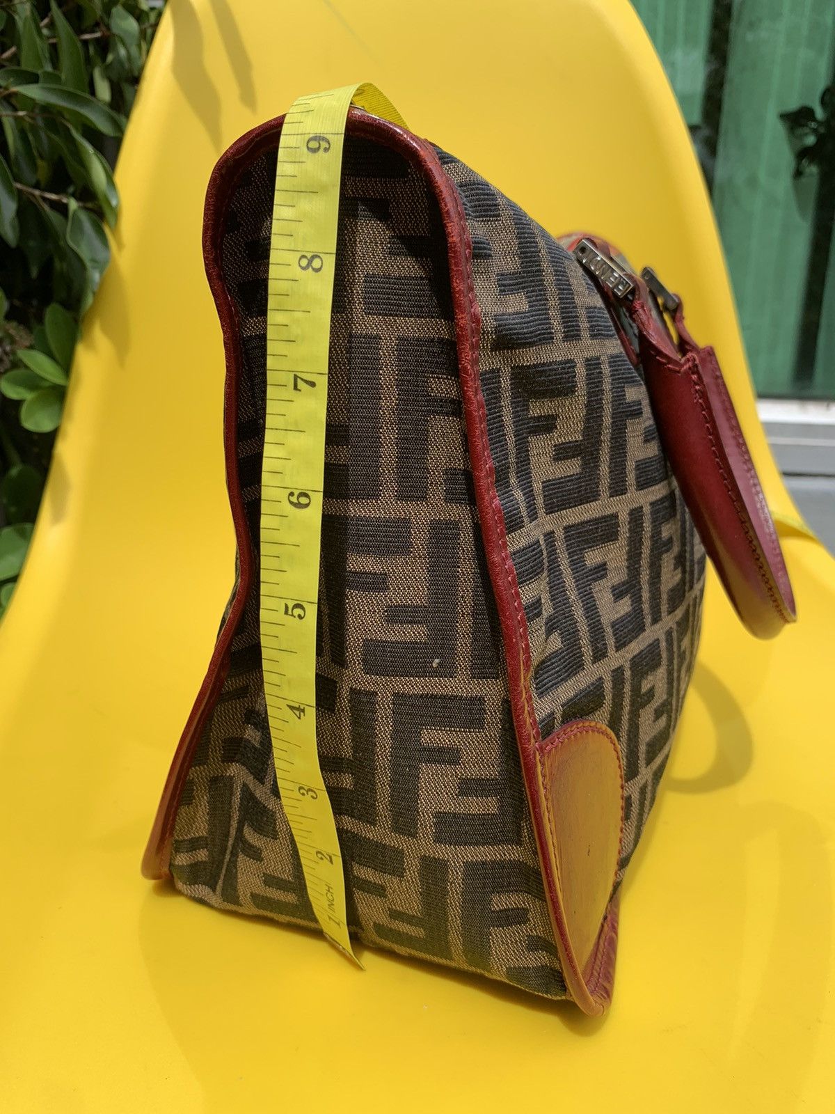 Fendi × Vintage AUTHENTIC VINTAGE FENDI ZUCA TOTE TOBACCO RED BAG Size ONE SIZE - 13 Thumbnail