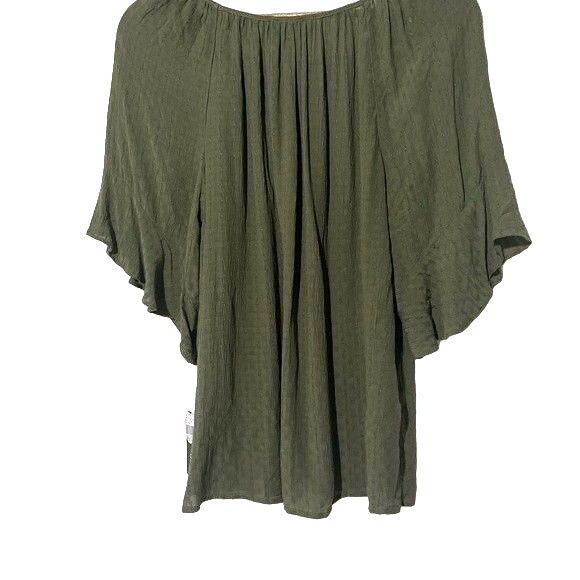 Other AGB Blouse Olive Green Flutter Sleeves NWT Medium Size M / US 6-8 / IT 42-44 - 8 Preview