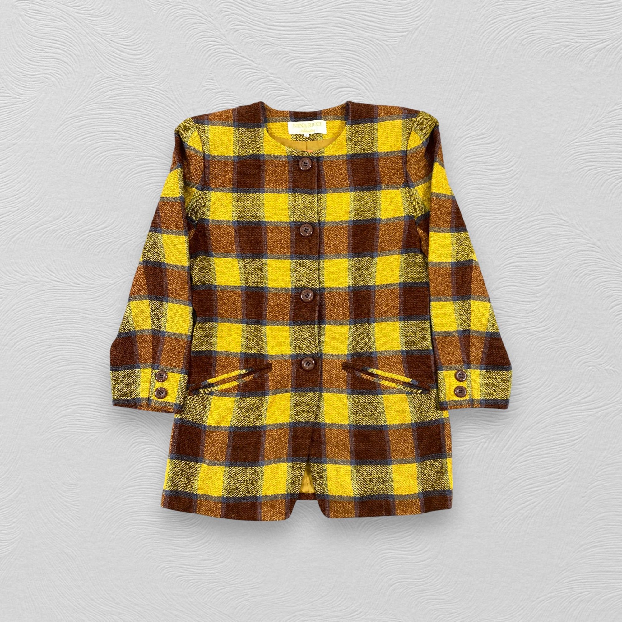 Japanese Brand Vintage Nina Ricci Actualties Coat Plaid Jacket -J263 Size US S / EU 44-46 / 1 - 1 Thumbnail