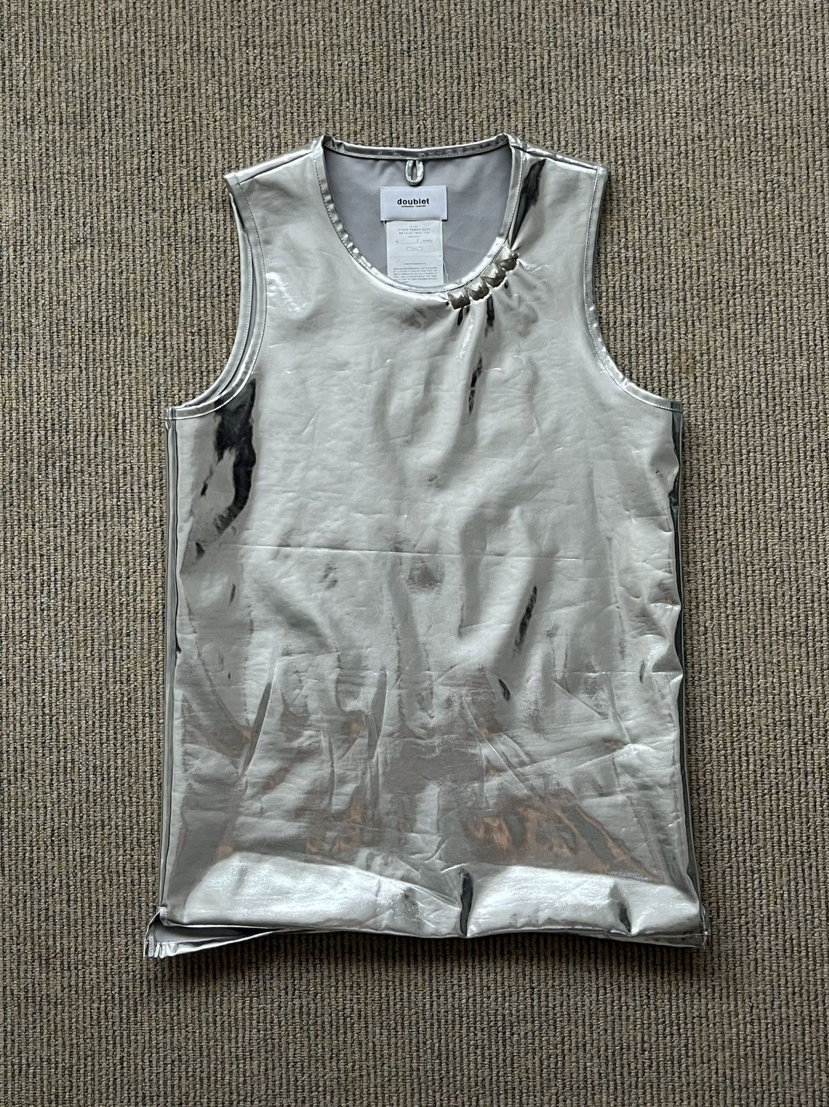 Metallic Silver Stud Detail Tank