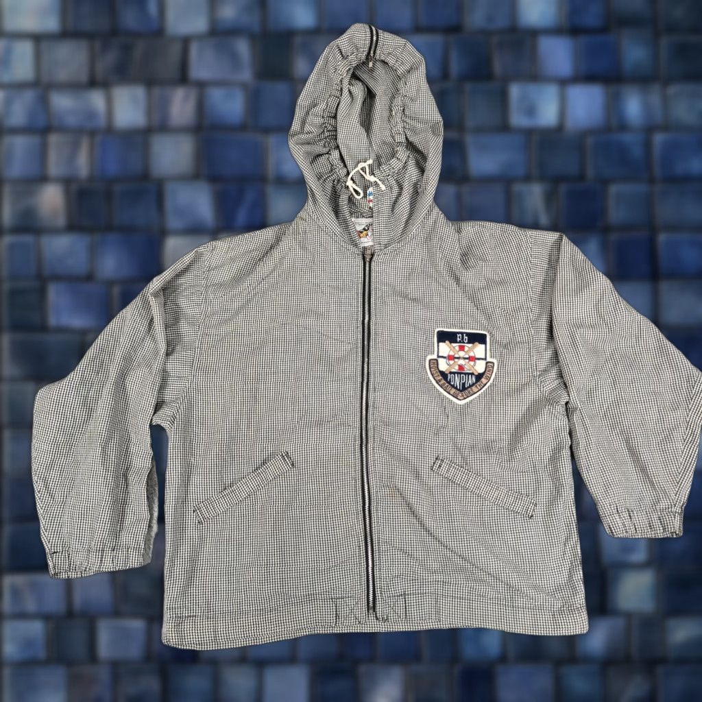 Etro Ponpian Jacket Mens Medium Black White Gingham Hooded Full Zip Patch Retro Style Jacket Size US M / EU 48-50 / 2 - 1 Thumbnail