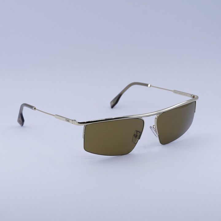 Fendi Fendi FE40141U 32E Sunglasses Gold Rectangle Frame Size ONE SIZE - 1 Thumbnail