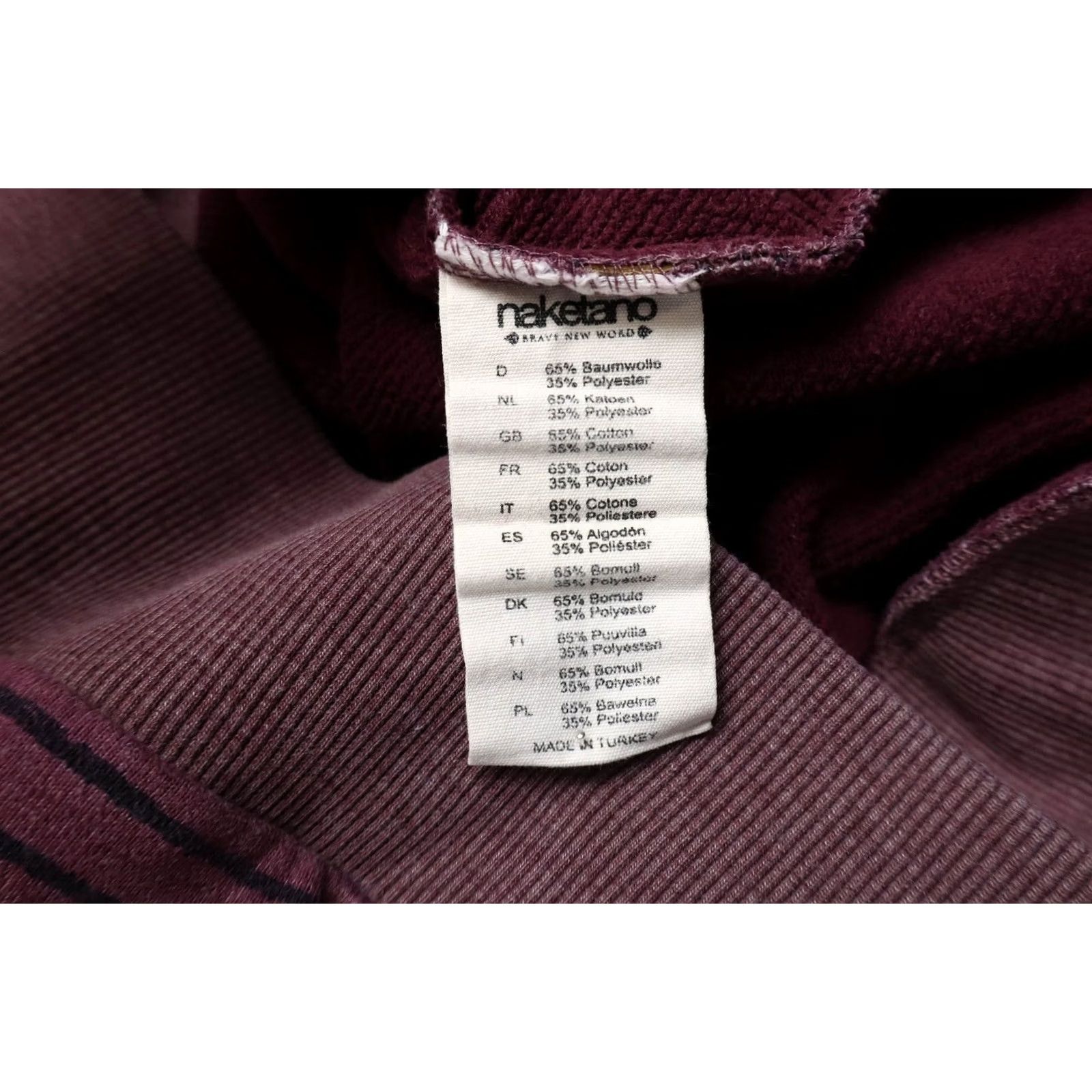 Logo 7 Naketano Sweatshirt Women's XS Purple Pocket Logo Hooded Striped Pullover Size XS / US 0-2 / IT 36-38 - 6 Thumbnail