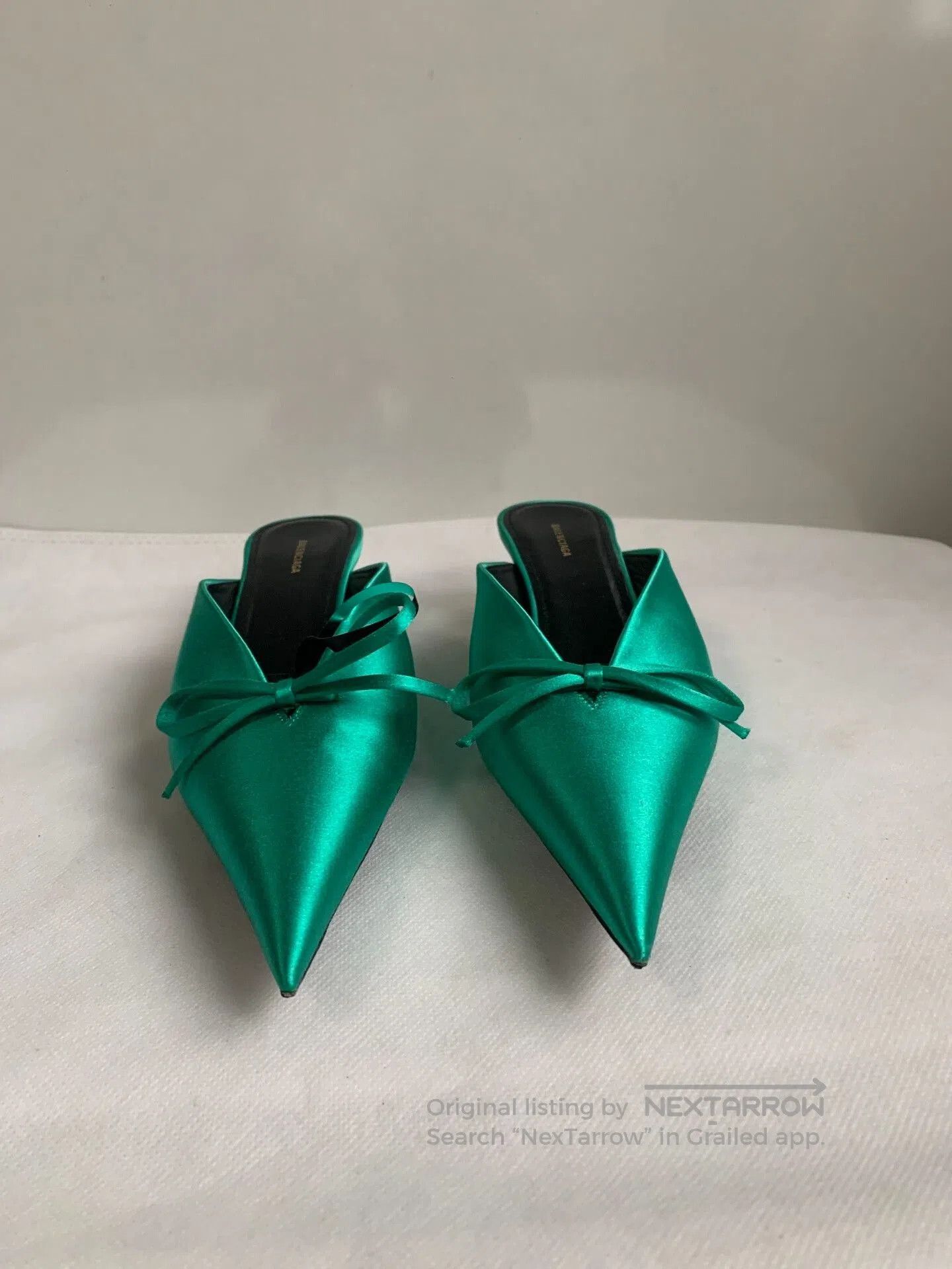 Balenciaga Balenciaga Green Bow Mules. Size US 4 / IT 34 - 2 Thumbnail