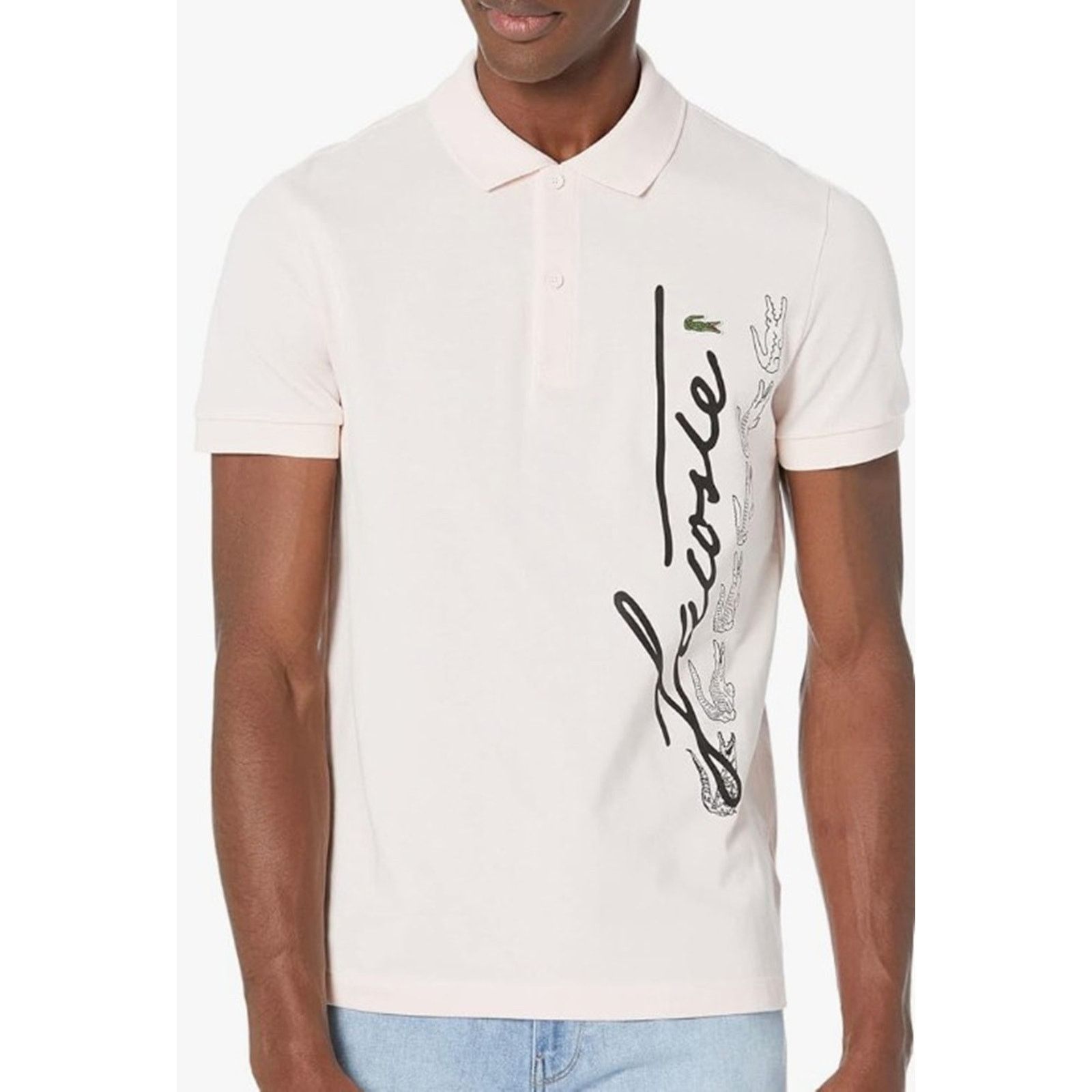 Lacoste Lacoste Short Sleeve Graphic Signature On Side Polo Flesh XL Size US XL / EU 56 / 4 - 1 Thumbnail
