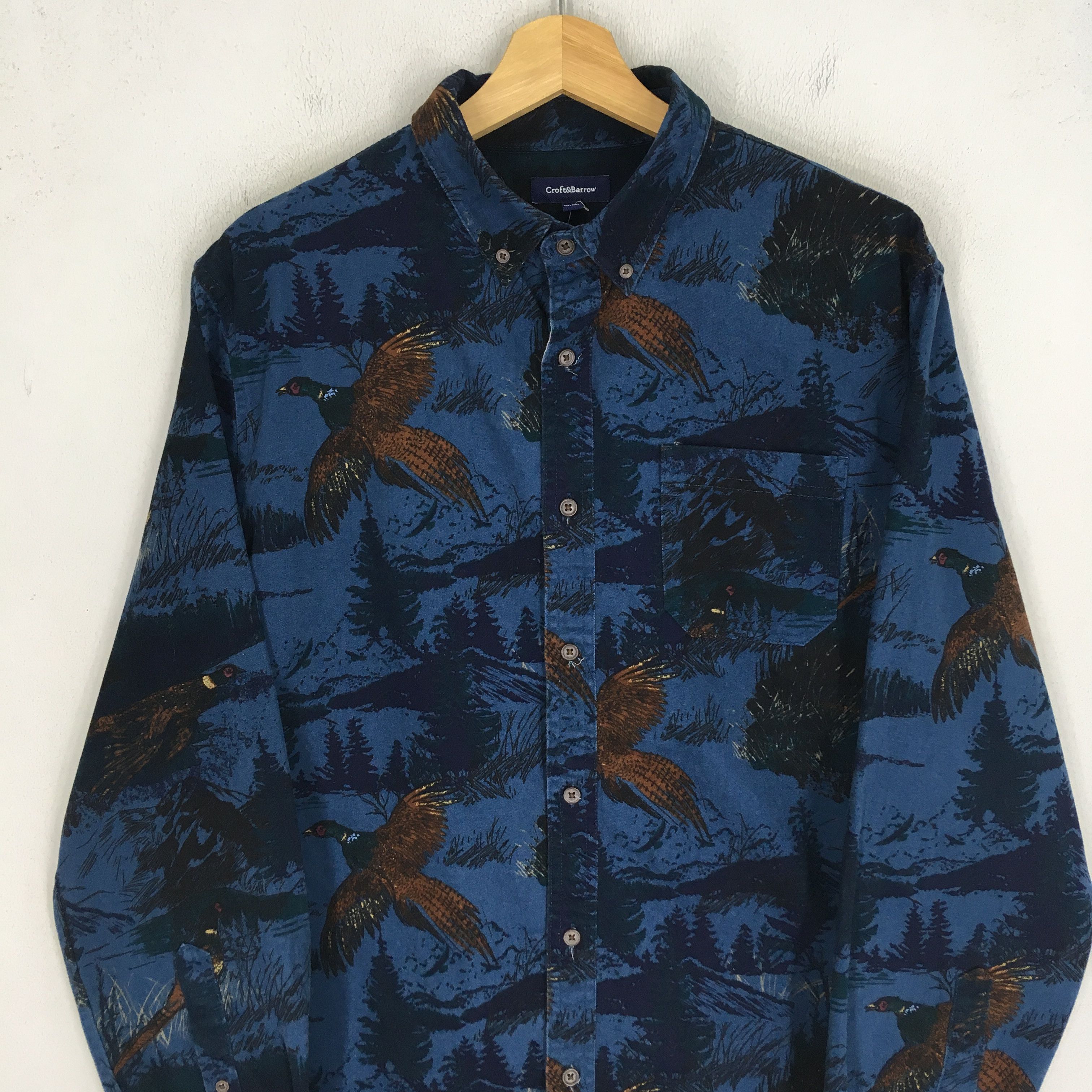 Croft & Barrow Vintage 90s Croft & Barrow Overprinted Pheasant Bird Shirt Size US M / EU 48-50 / 2 - 3 Thumbnail