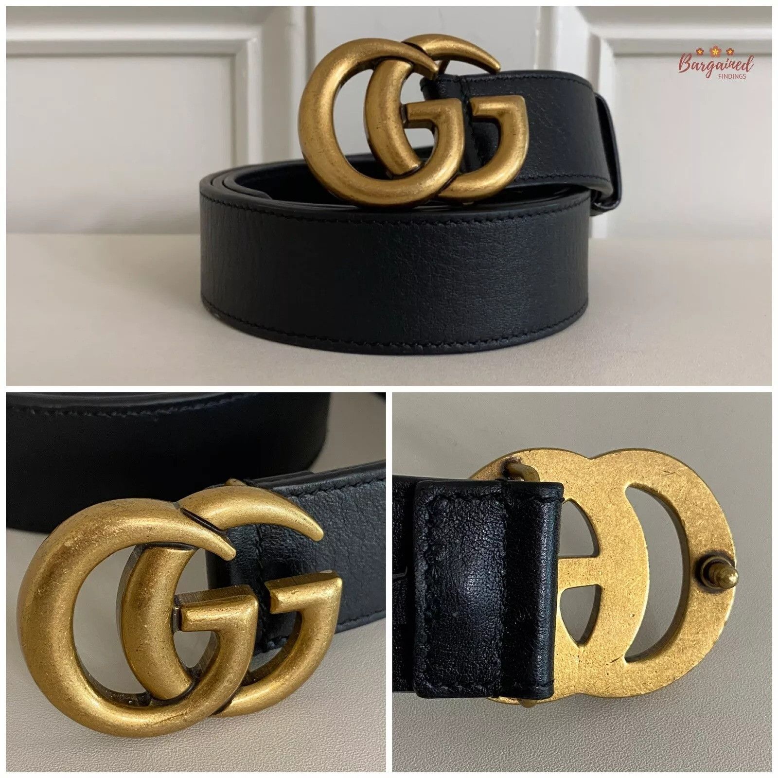 Gucci Gucci Smooth Calfskin Leather Gold Double G Buckle Belt Size 32 - 11 Thumbnail