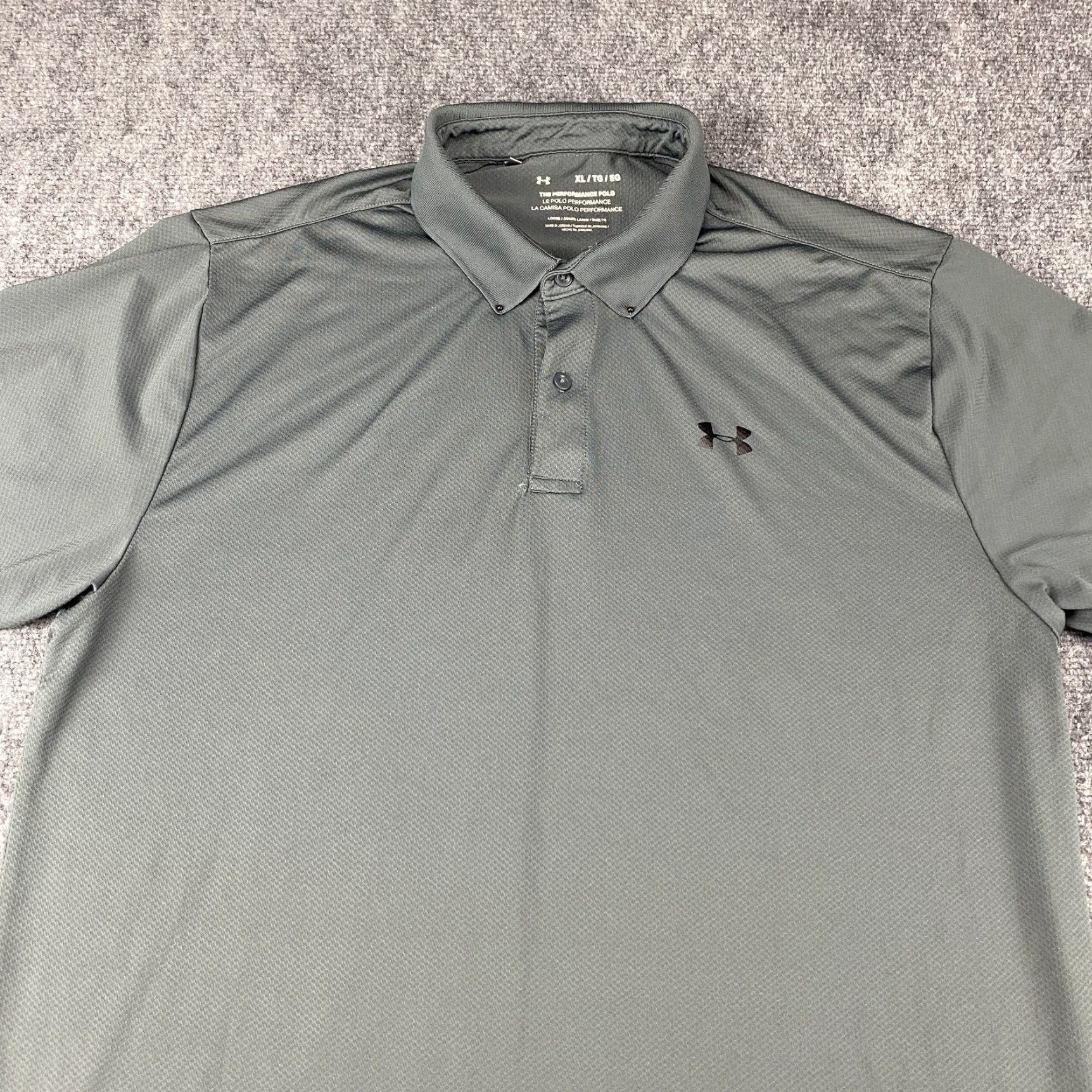 Under Armour Under Armour Performance Polo Shirt XL Mens Gray Loose Fit Textured Golf Wicking Size US XL / EU 56 / 4 - 3 Thumbnail