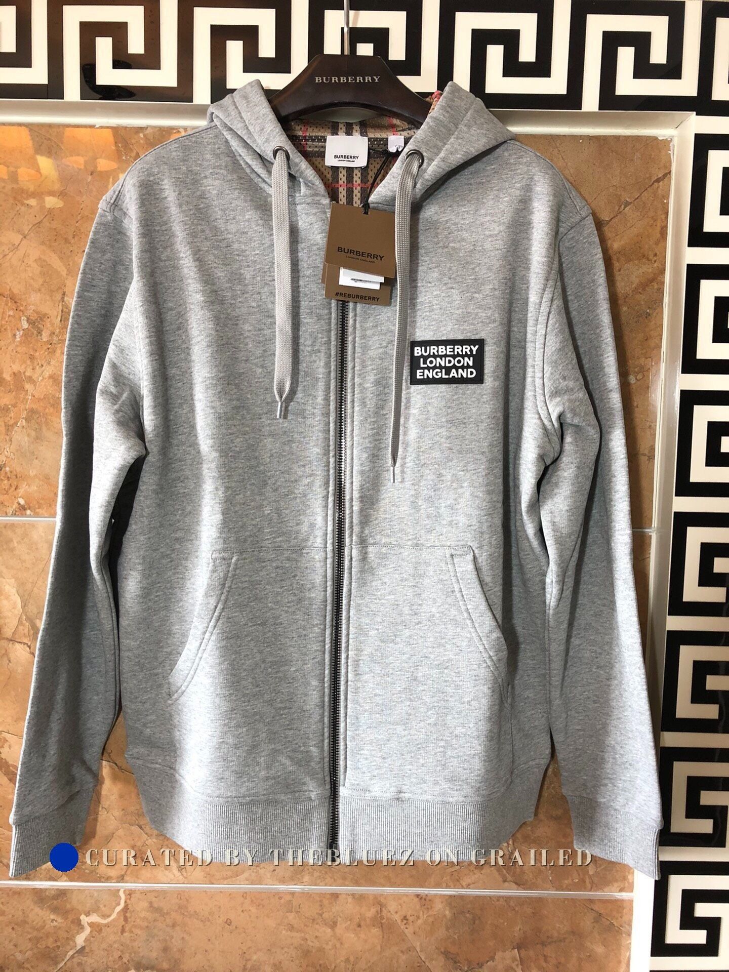 Burberry Burberry Grey Zip up Hoodie | Grailed
