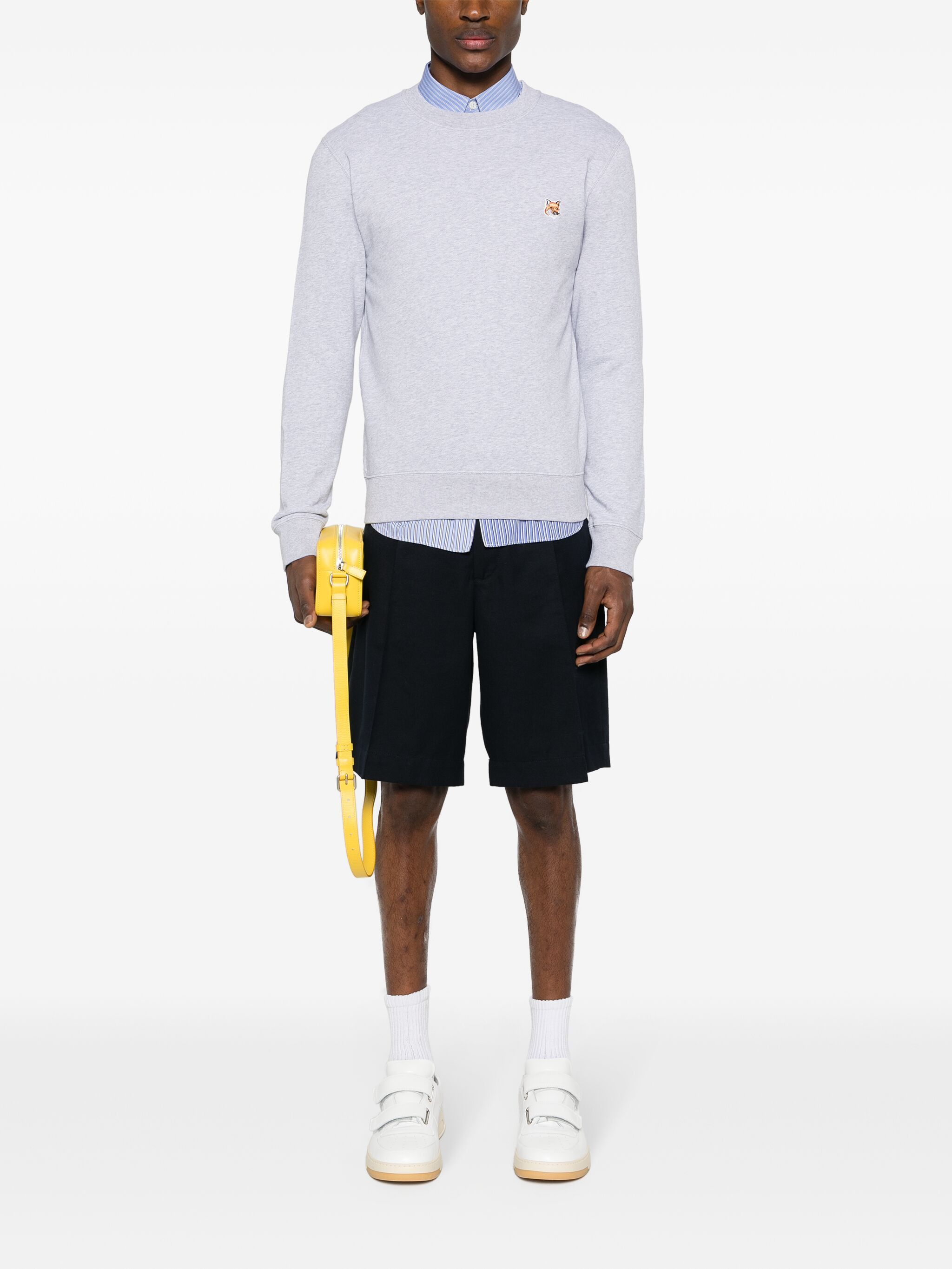Maison Kitsune o1s22i1n1124 Fox Head Patch Sweatshirt in Grey Size US M / EU 48-50 / 2 - 2 Thumbnail
