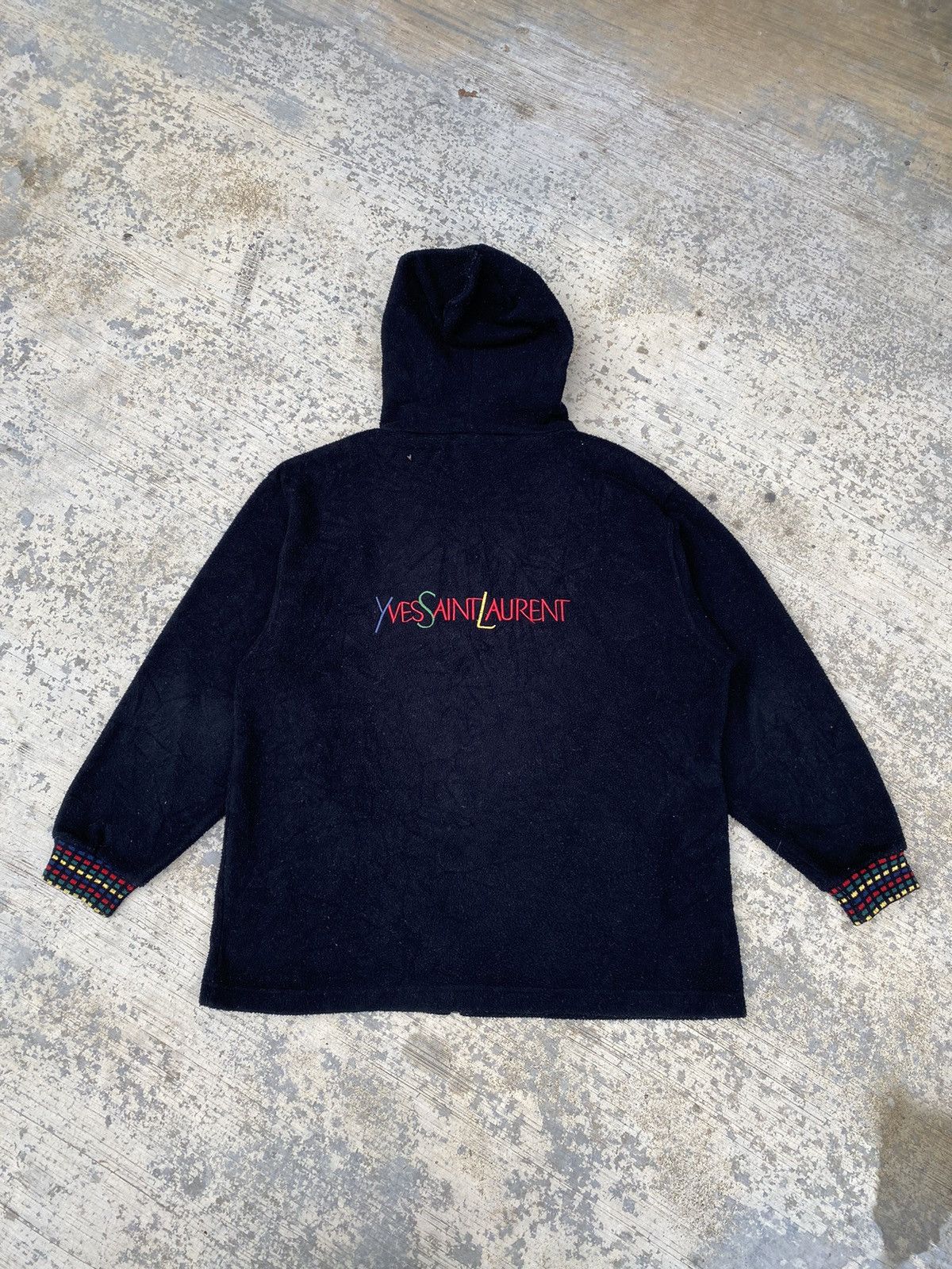 Yves Saint Laurent Yves Saint Laurent embroidery spellout fleece hoodies Size US L / EU 52-54 / 3 - 1 Thumbnail