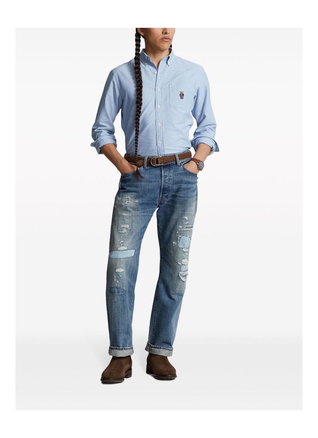 Polo Ralph Lauren o1s22i1n0125 Cotton Shirt in Light Blue Size US XL / EU 56 / 4 - 2 Thumbnail