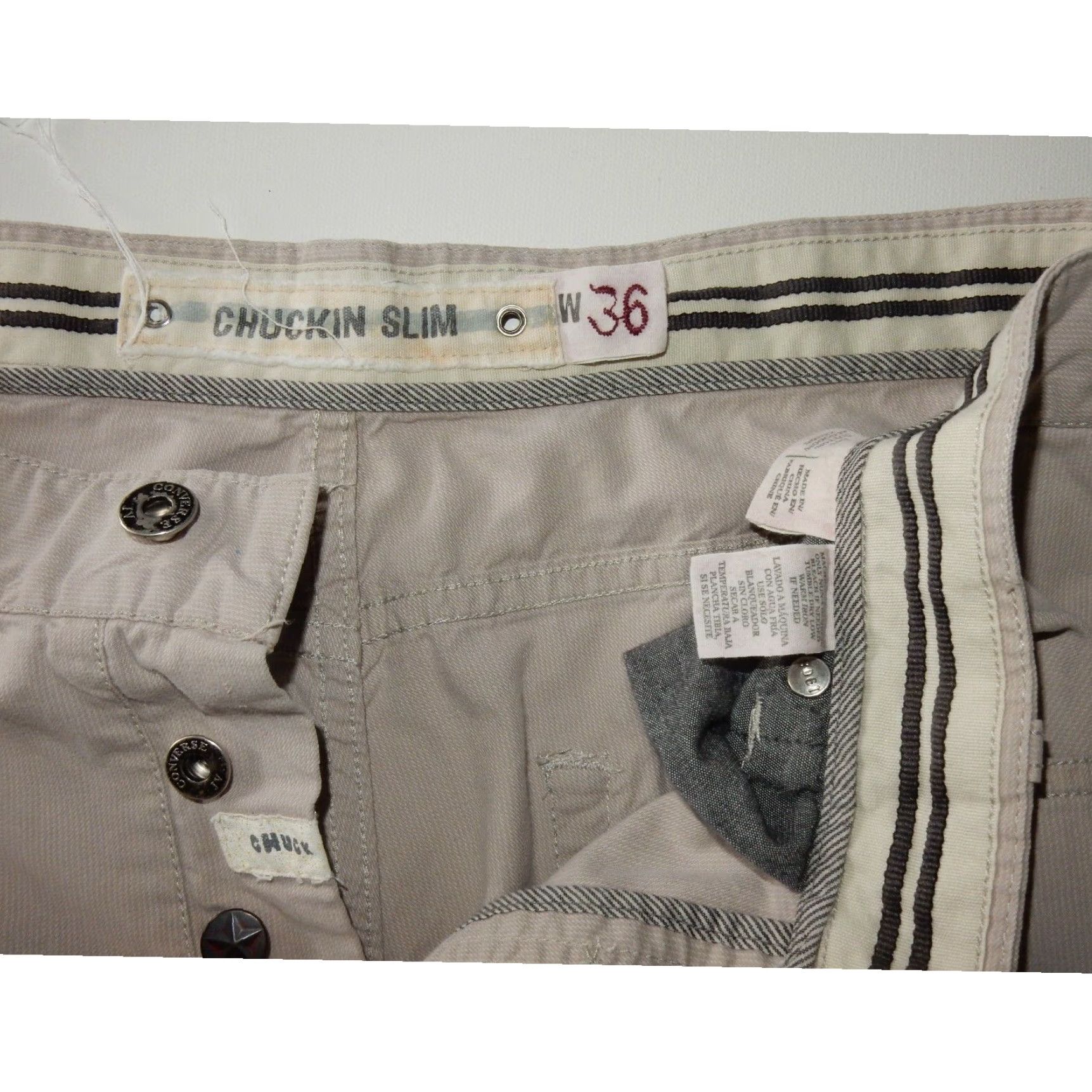 John Varvatos JOHN VARVATOS Converse Mens Slim Straight Jeans 36x33 Beige Size US 36 / EU 52 - 5 Thumbnail