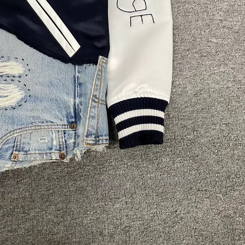 Greg Lauren Greg Lauren Spliced Denim Baseball Jacket Size US S / EU 44-46 / 1 - 4 Thumbnail