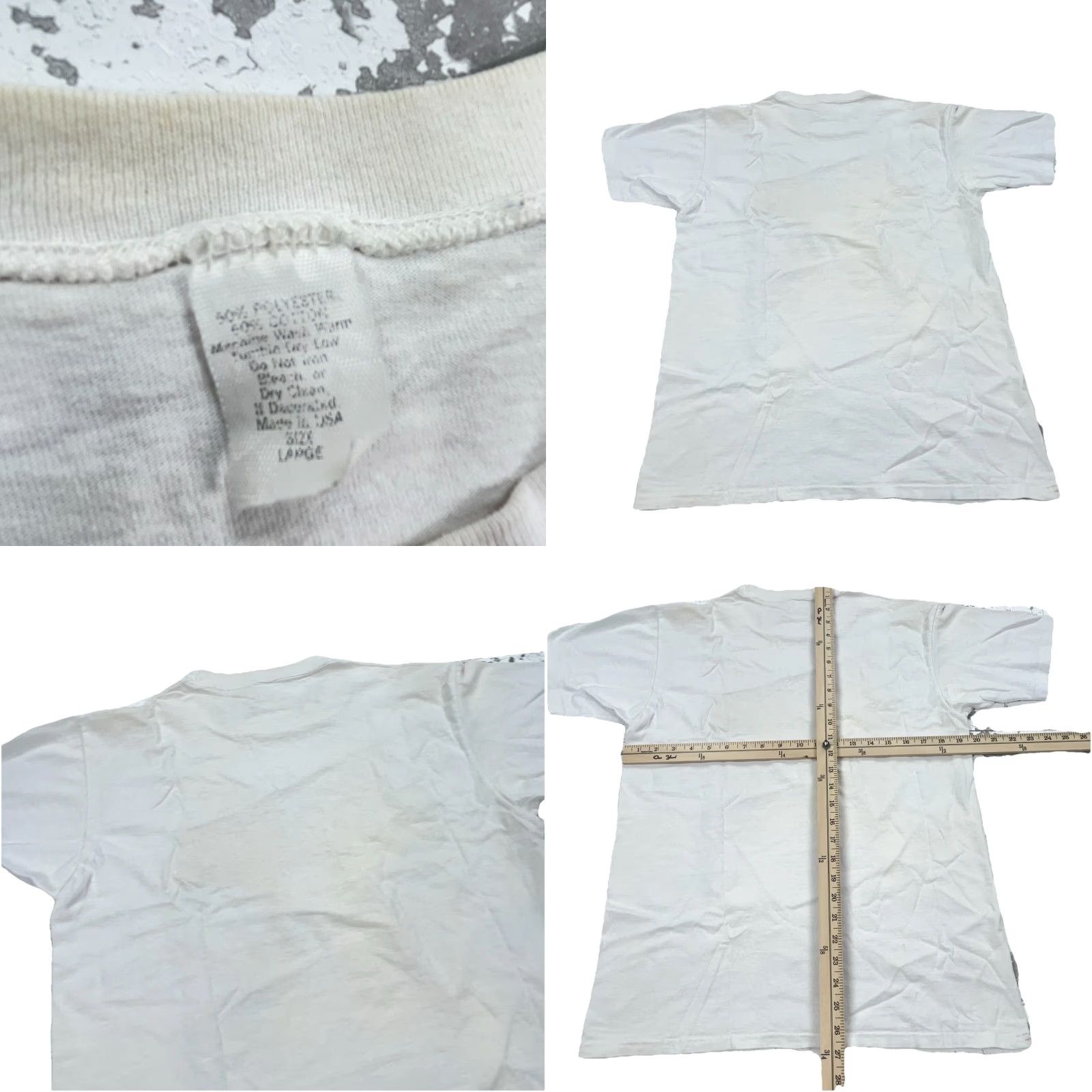 Vintage VINTAGE Desert Storm Shirt Men L White Tee Short Sleeve Crew Neck Graphic Print 90s Grunge USA Stain/Faded Size US L / EU 52-54 / 3 - 8 Thumbnail