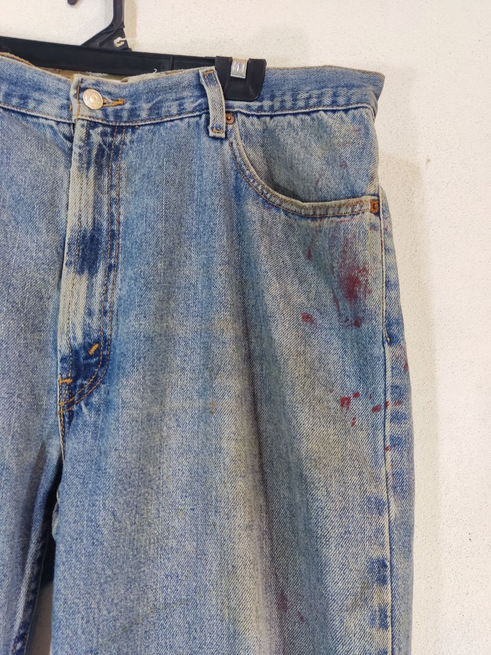 Levi's vintage levis 505 regular fit paint splatter denim Size US 42 / EU 58 - 12 Thumbnail