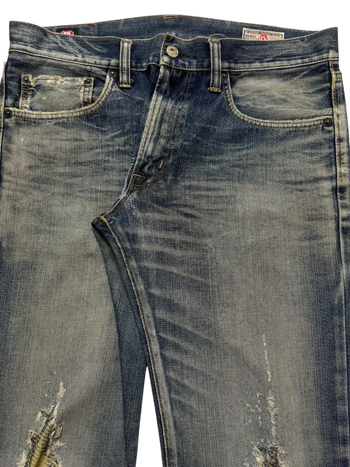 Vintage 90s Edwin Rebel Blue Faded Wash Distress Bootcut Fit