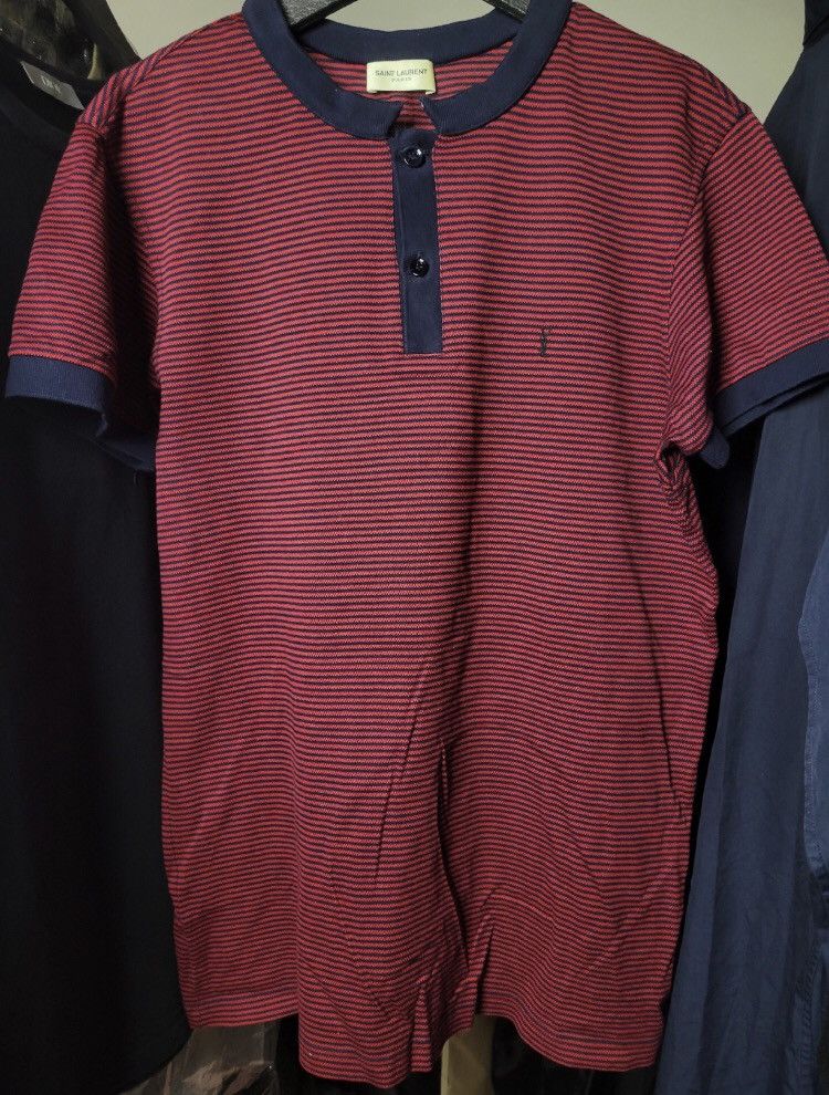 Saint Laurent Paris × Yves Saint Laurent Saint laurent slp 14fw Paris polo short sleeve with black Size US S / EU 44-46 / 1 - 1 Thumbnail