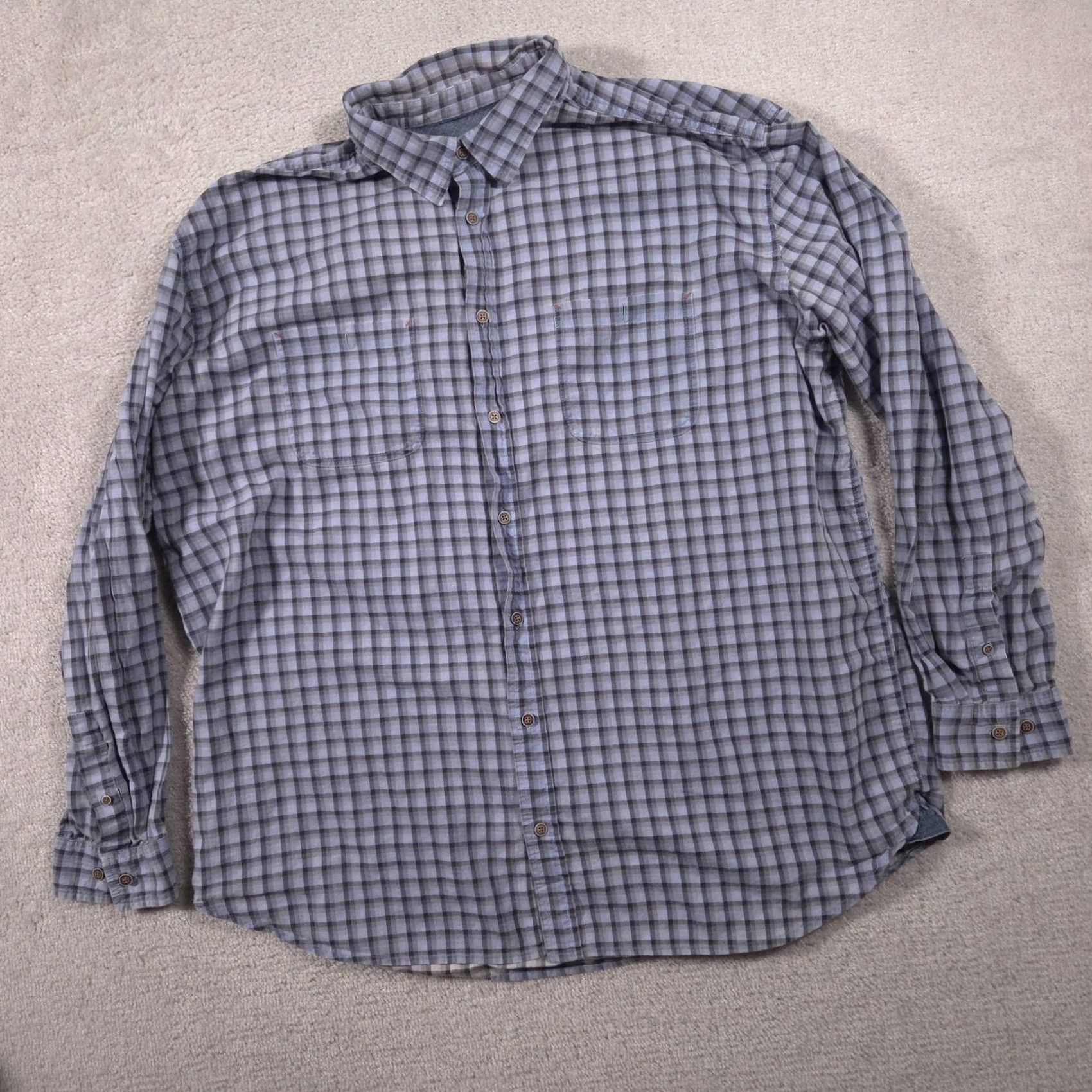The Territory Ahead Territory Ahead Shirt Mens XLT Blue Check Button Front Long Sleeve Casual Size US XL / EU 56 / 4 - 2 Thumbnail