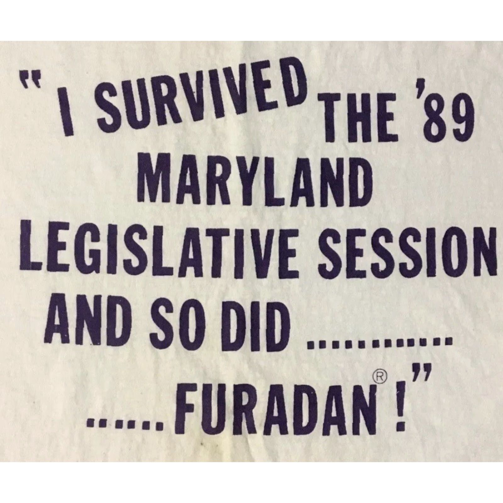 Vintage VINTAGE 80s Furadan Pesticide Maryland Legislation Shirt L Politics Funny Joke White Crew Neck Short Sleeve Size US L / EU 52-54 / 3 - 3 Thumbnail