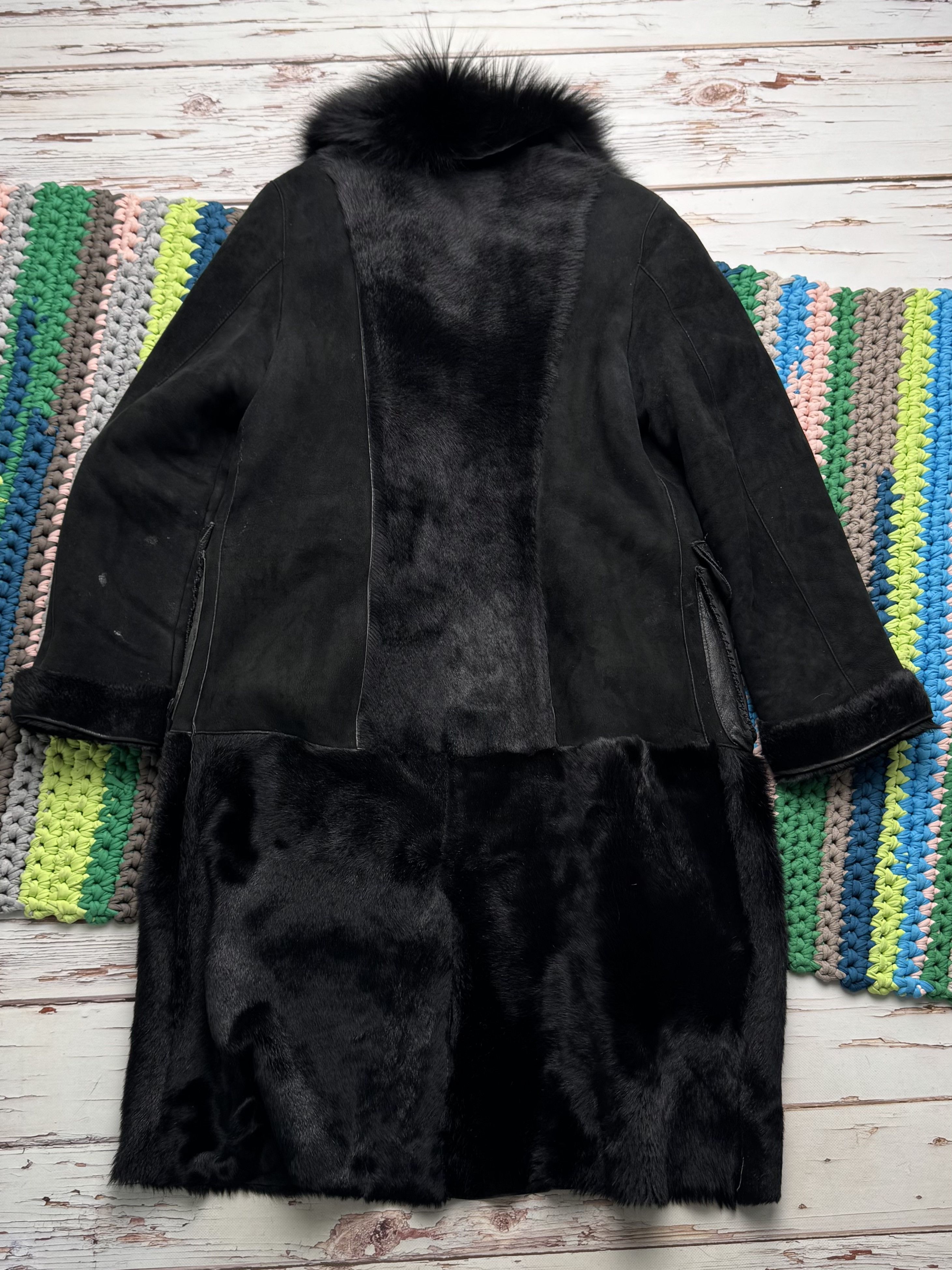 Vintage Vintage Shearling Leather Long Winter Coat Y2K Gothic Size M / US 6-8 / IT 42-44 - 21 Thumbnail