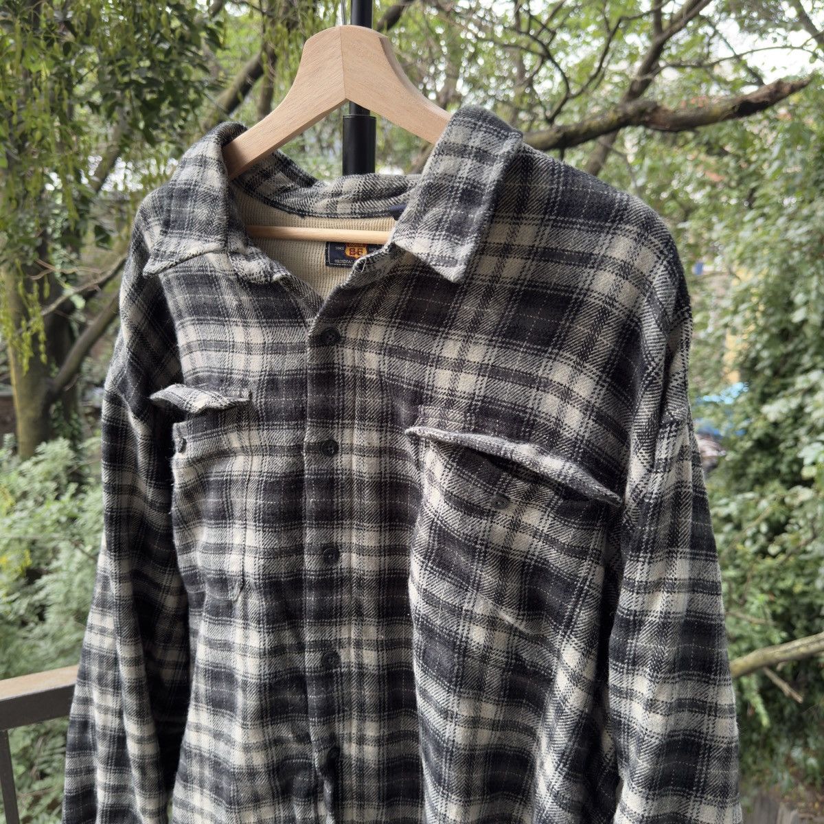 Vintage Thrashed Faded Thermal Flannel Jacket ERD Grunge Chrome Size US XXL / EU 58 / 5 - 2 Thumbnail