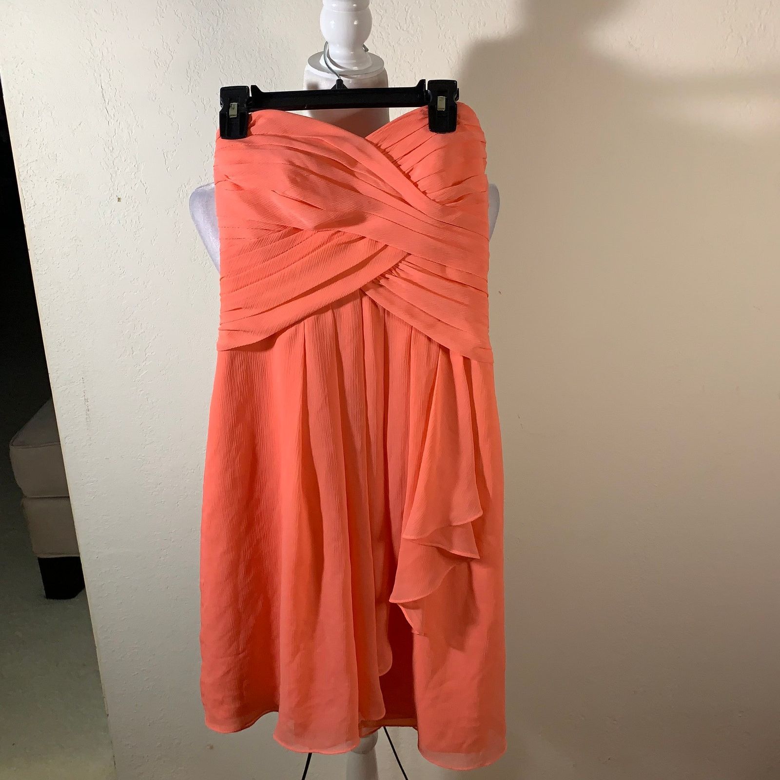 Other David's Bridal Womens Dress Coral Strapless Size XS / US 0-2 / IT 36-38 - 6 Thumbnail