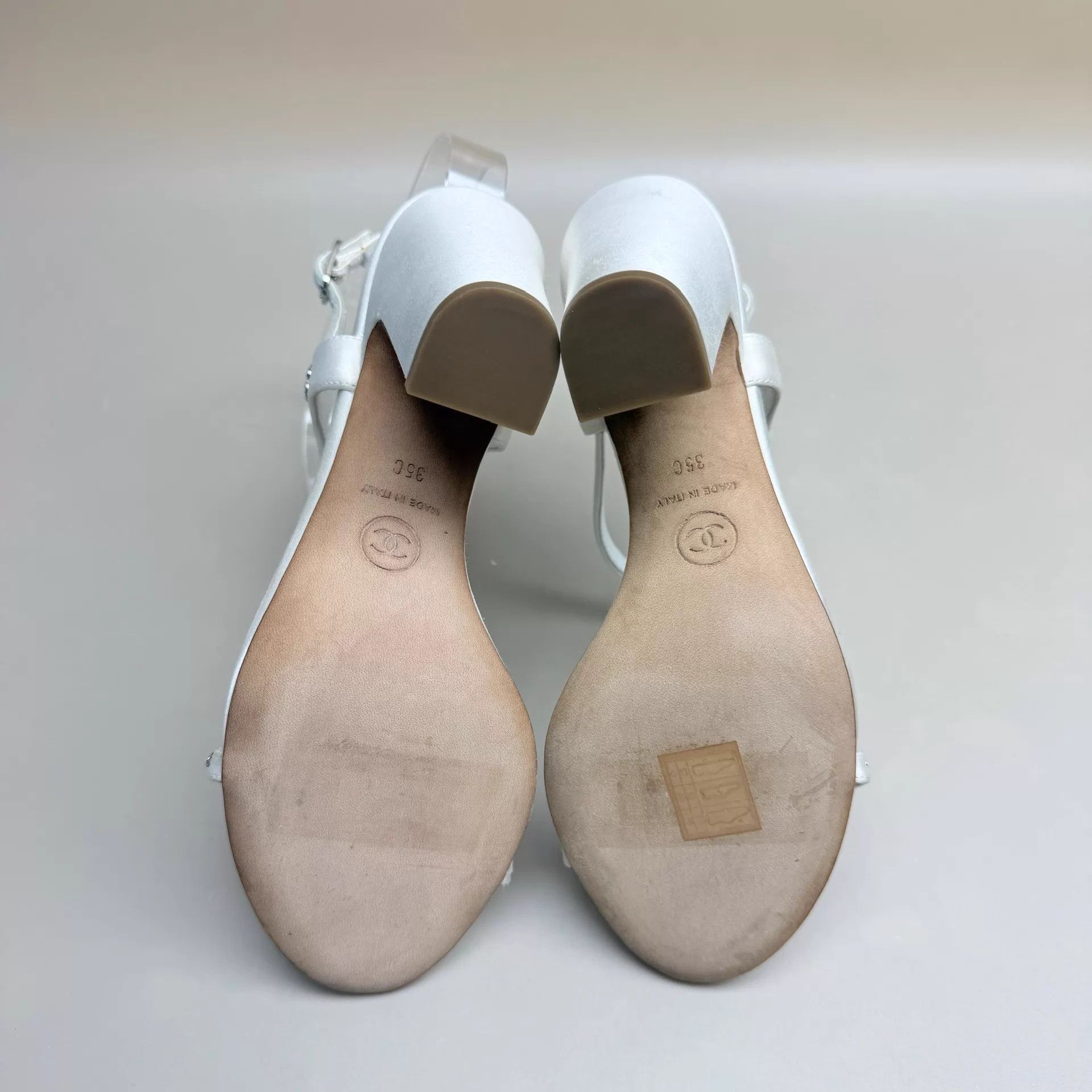Chanel CHANEL White CC Chain High Heel Sandals 35 Size US 4.5 / IT 34.5 - 6 Thumbnail