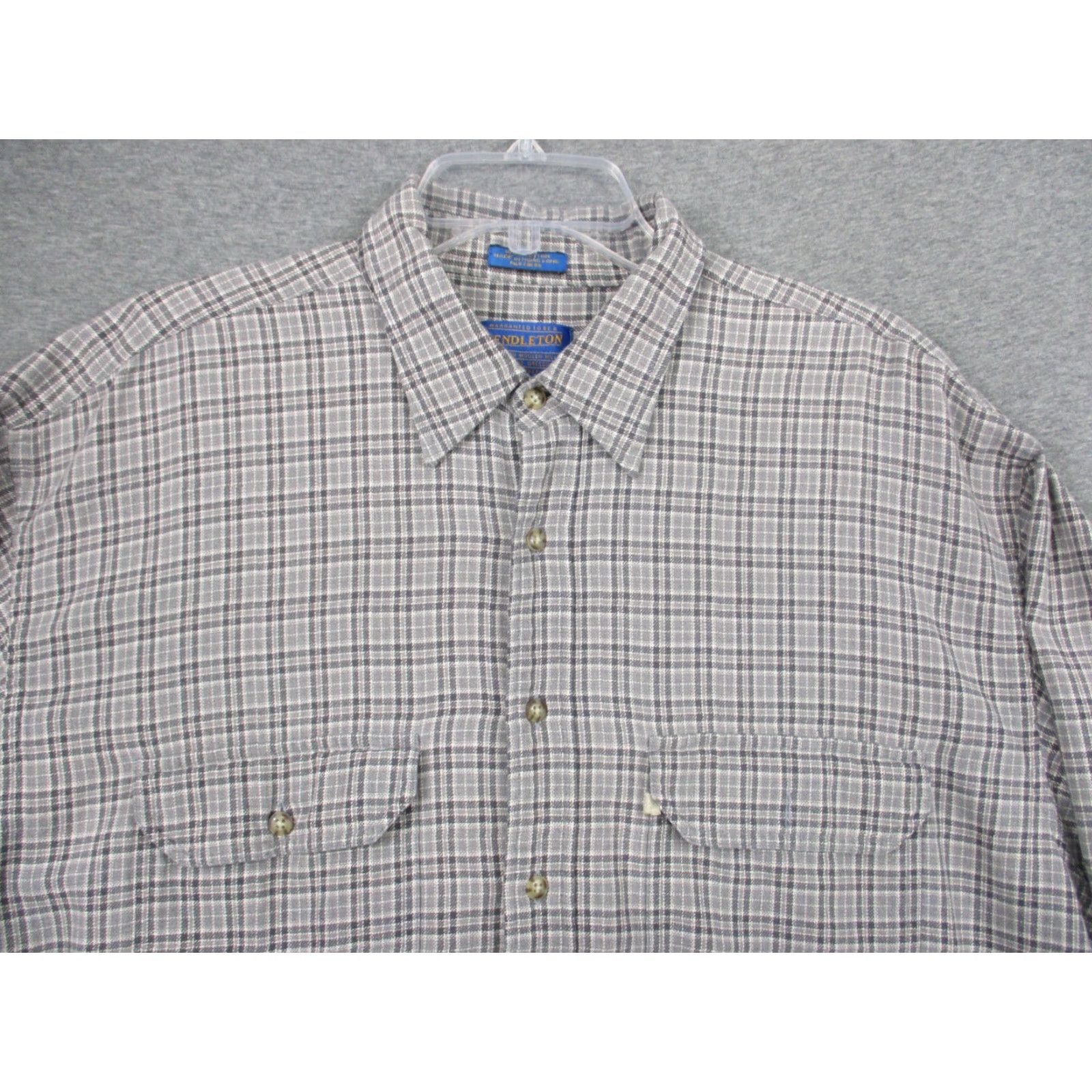 Pendleton VINTAGE Pendleton Shirt XL Men Gray Plaid Flannel Button-Up Collared Casual Size US XL / EU 56 / 4 - 2 Thumbnail