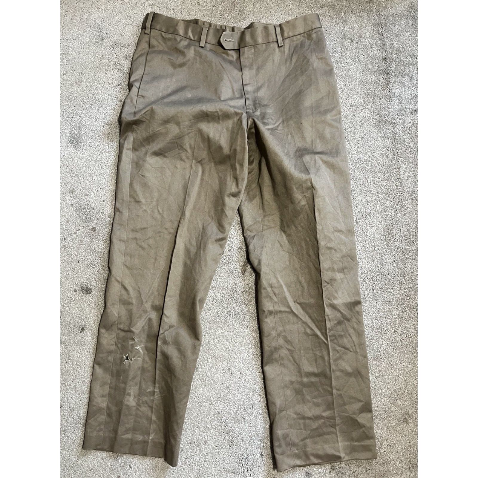 Perry Ellis Perry Ellis Men’s Chino Pants Brown Cotton Flat Front 34x30 Solid Pants Mens Brown Chino Flat Front Slim Straight 34-30 Vintage No Size US 34 / EU 50 - 2 Thumbnail
