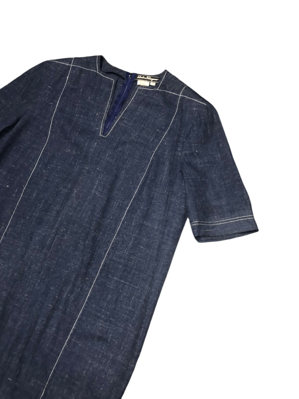 Salvatore Ferragamo × Vintage Vintage Salvatore Ferragamo Wool Dress Short Sleeve Size XL / US 12-14 / IT 48-50 - 4 Thumbnail