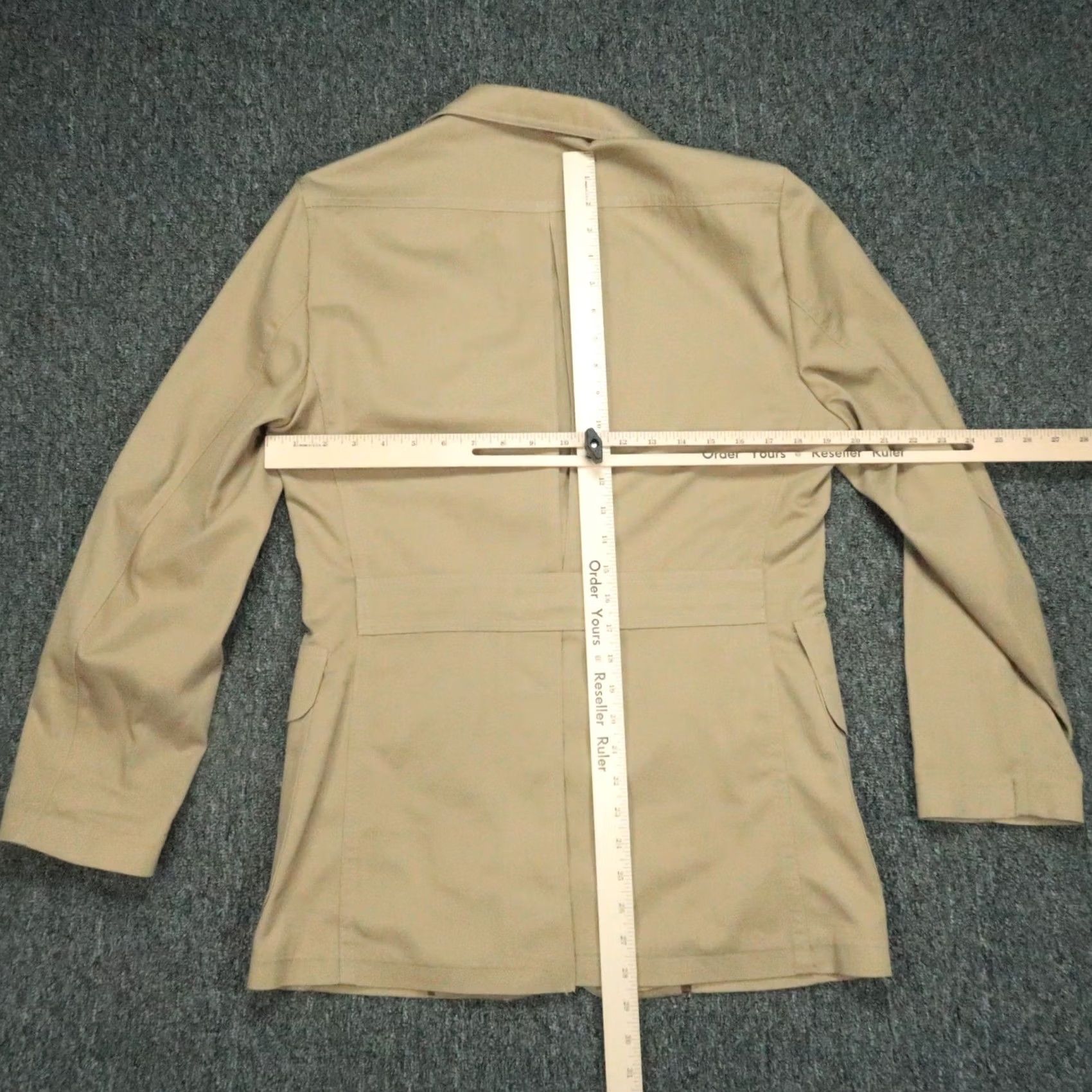 Lee VINTAGE Lee Blazer Mens 40R Khaki Sport Coat Two Button Patch Pockets Brass Buttons VTG Size 40R - 6 Thumbnail