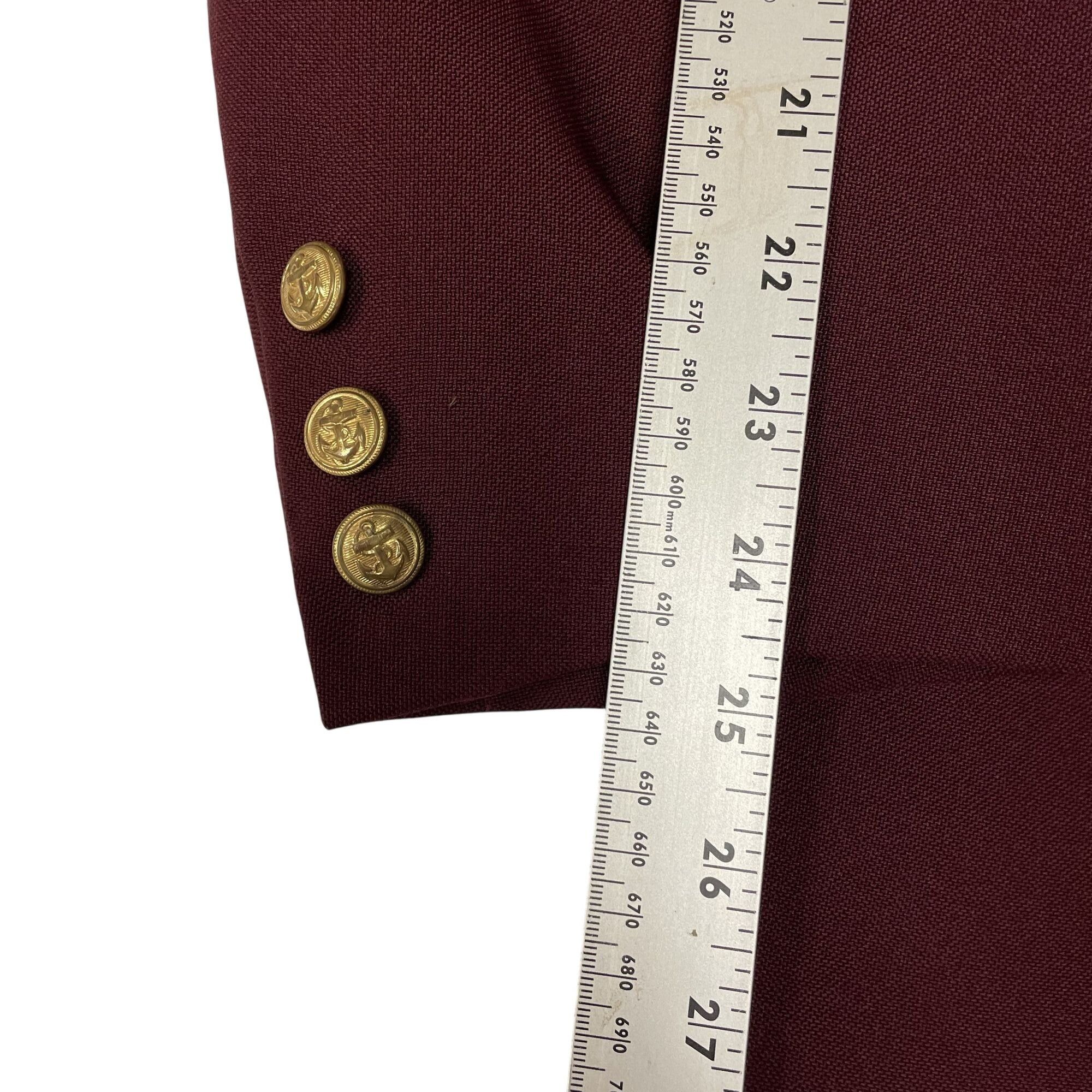 Other Vtg Maroon Gold Btn Sport Coat Double Breasted Wool Jacket Size 46R - 5 Thumbnail