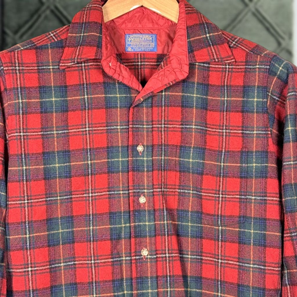 Pendleton VTG Pendleton Shirt Red/Blue Plaid Pure Virgin Wool USA Made Men's Size Medium Size US M / EU 48-50 / 2 - 1 Thumbnail