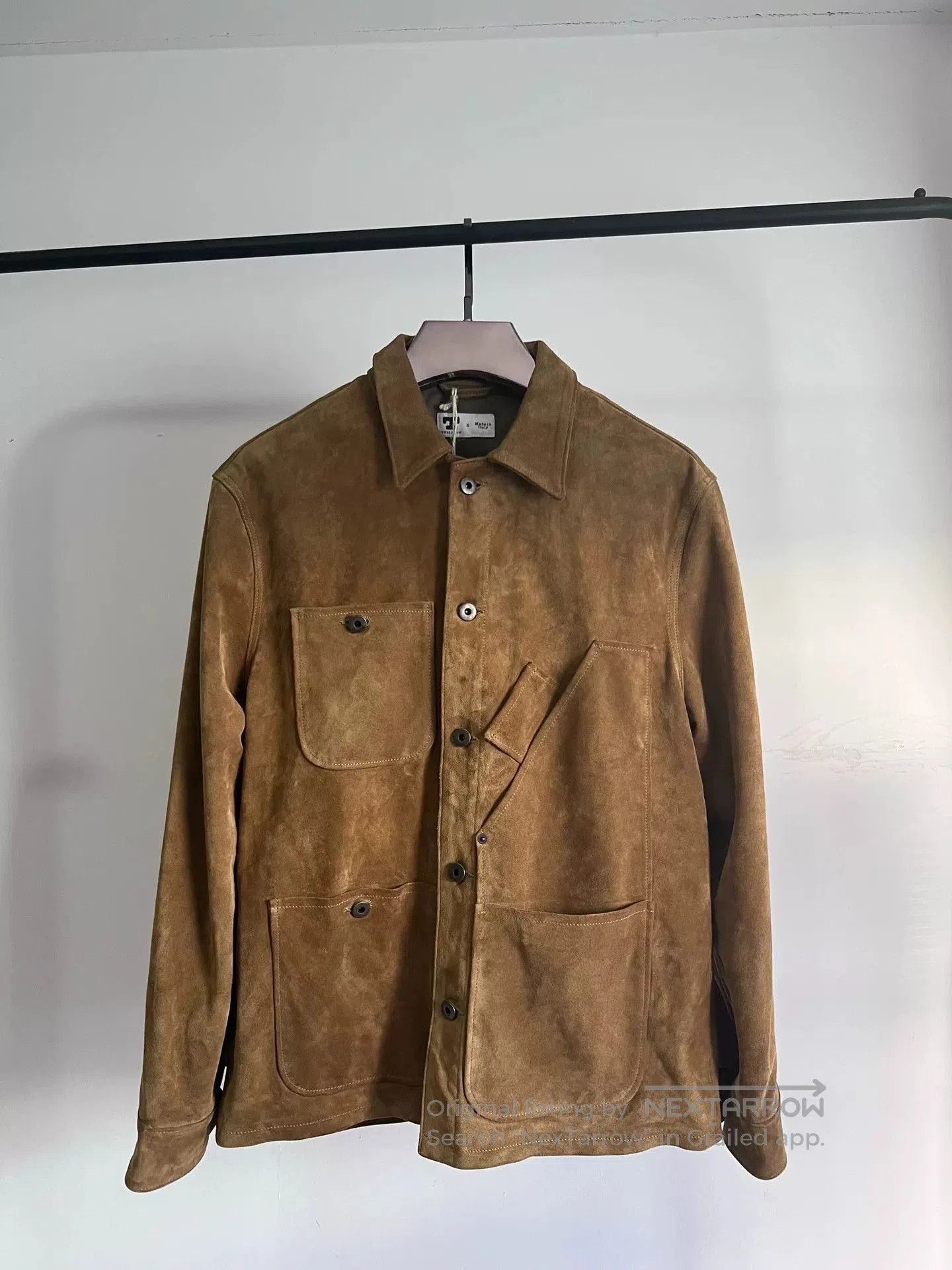 Tellason TELLASON Gold Nubuck Leather Jacket. Size US M / EU 48-50 / 2 - 1 Thumbnail