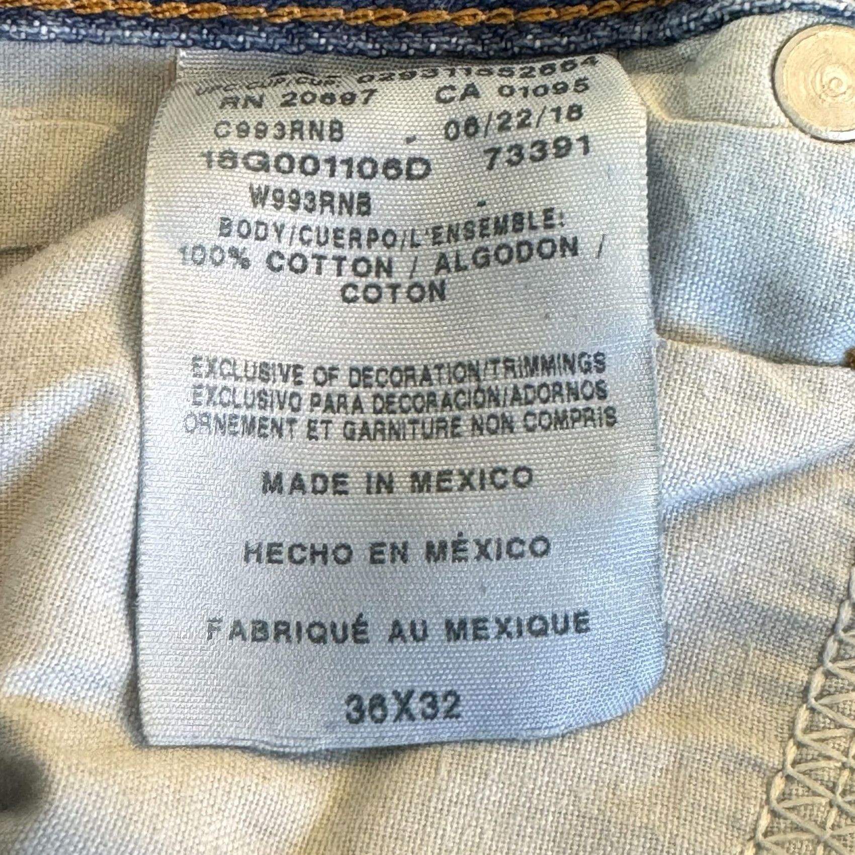 Dickies Dickies Jeans Mens 34x32 Blue Denim Straight Leg 5-Pocket Relaxed Fit W993RNB Regular Mens Jeans Blue 5-Pocket Dickies Industrial Work Jeans Size US 36 / EU 52 - 4 Thumbnail