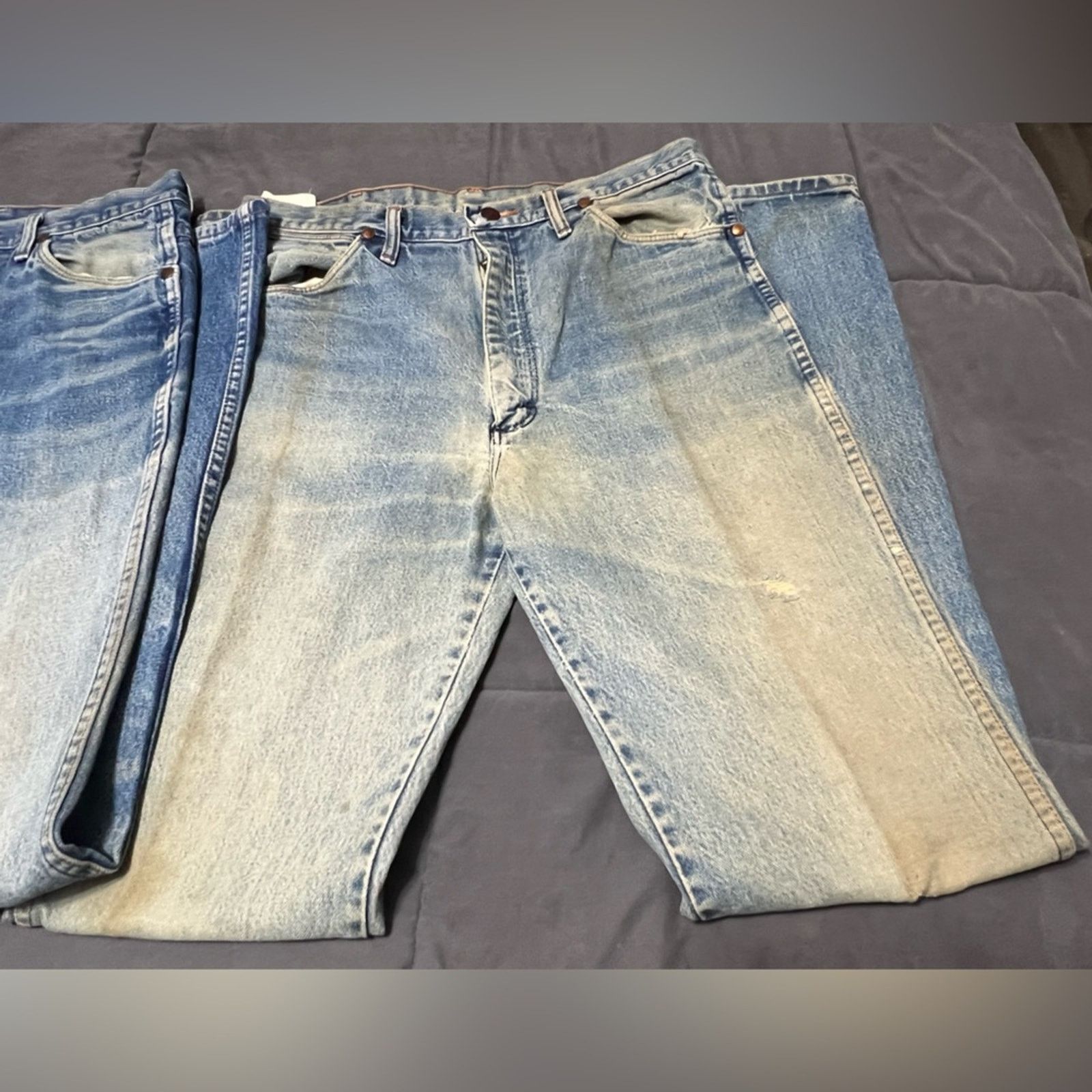 Wrangler Vintage Wrangler Jeans Mens 35x38 LOT Blue USA MEXICO 90s Size US 35 - 6 Thumbnail