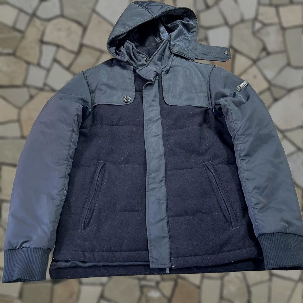 Emporio Armani Emporio Armani Jacket Mens M Black Wool Cashmere Hooded Puffer Parka Zip Shirt? Size US M / EU 48-50 / 2 - 1 Thumbnail