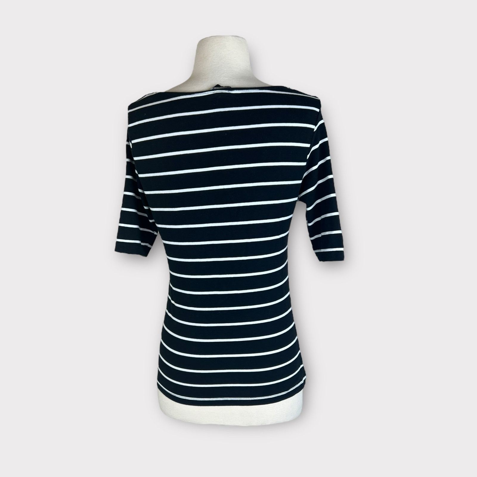 H&M H&M Basic | Striped Round Neck Strip Top | Medium Size M / US 6-8 / IT 42-44 - 4 Thumbnail