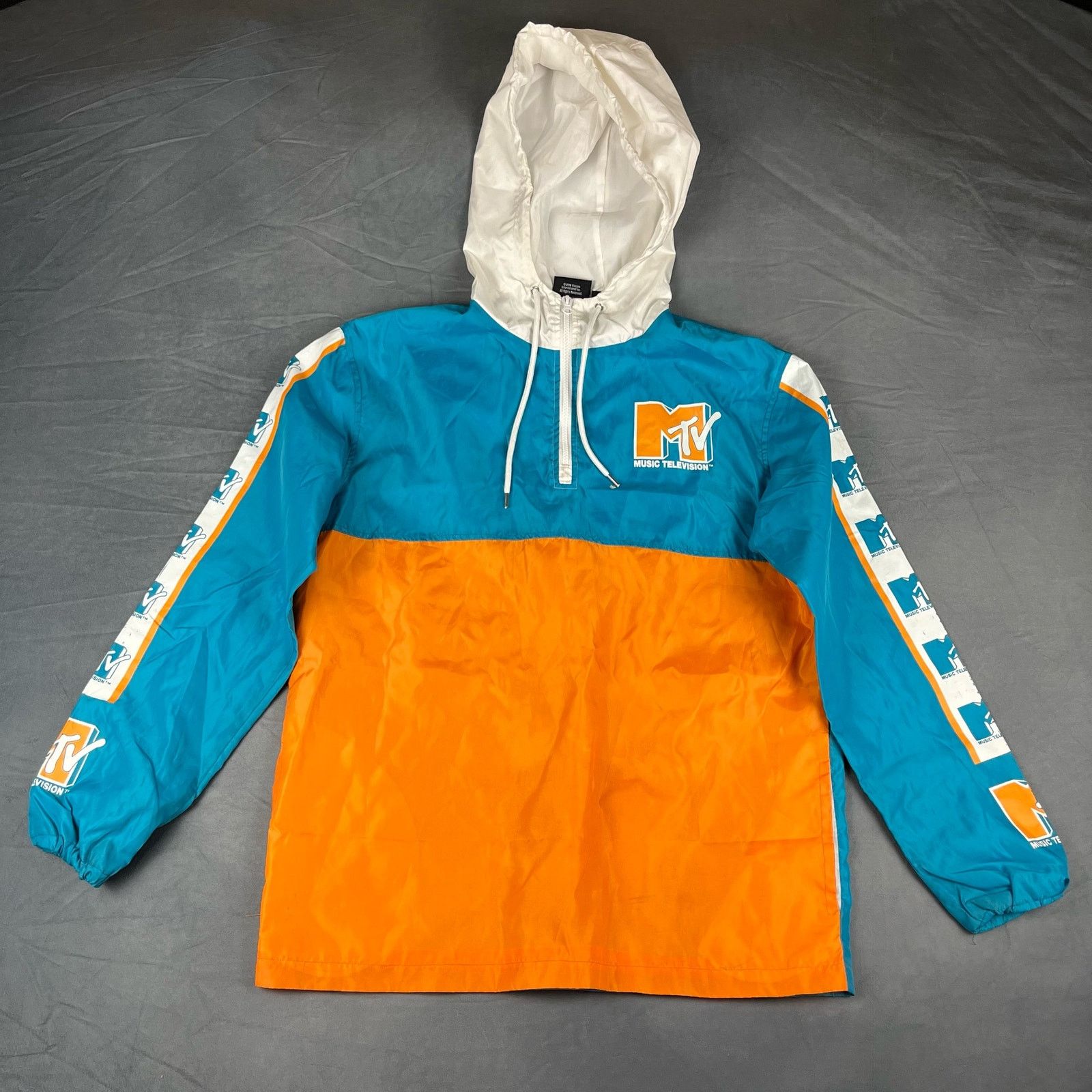 Other MTV Logo Hooded Windbreaker Jacket Quarter Zip Music Tele Size US M / EU 48-50 / 2 - 1 Thumbnail