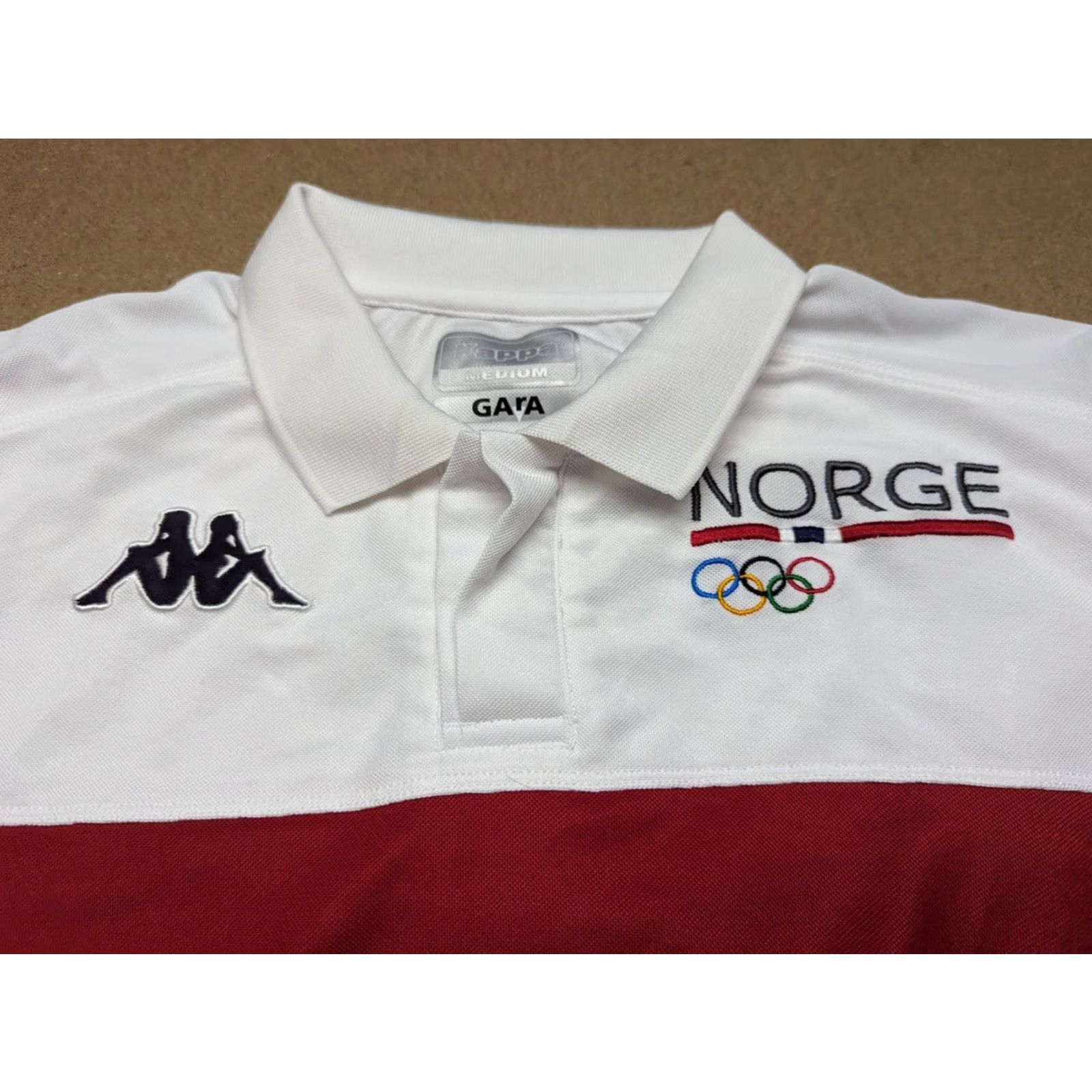Kappa Kappa GARA Norge Norway Olympic Logo Polo Shirt Men's M Red White Polo Shirt T-Shirt Mens Size US M / EU 48-50 / 2 - 7 Thumbnail