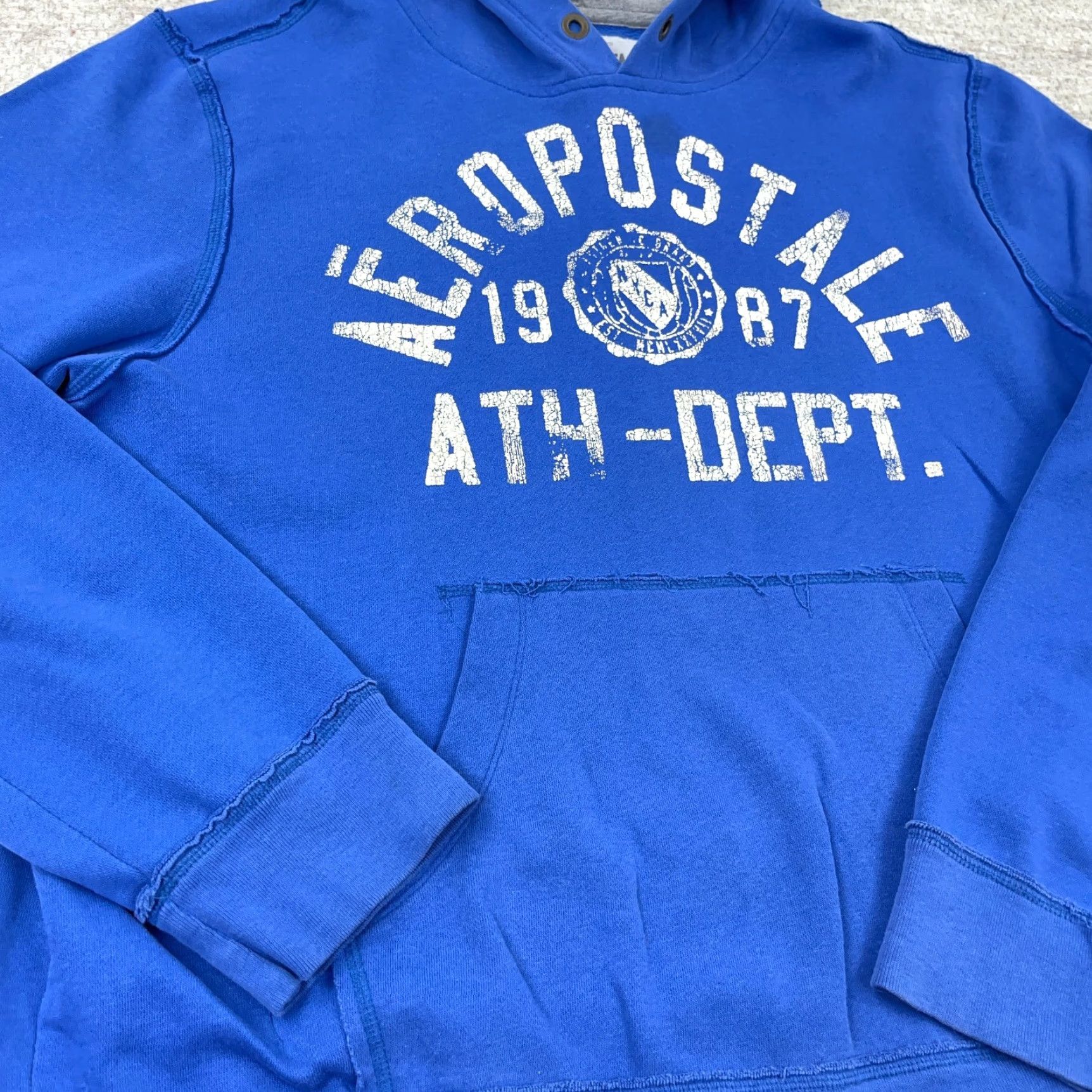 Aeropostale Vintage Aeropostale Hoodie Men XL Blue Pullover Sweatshirt Spellout Gym Size US XL / EU 56 / 4 - 5 Thumbnail