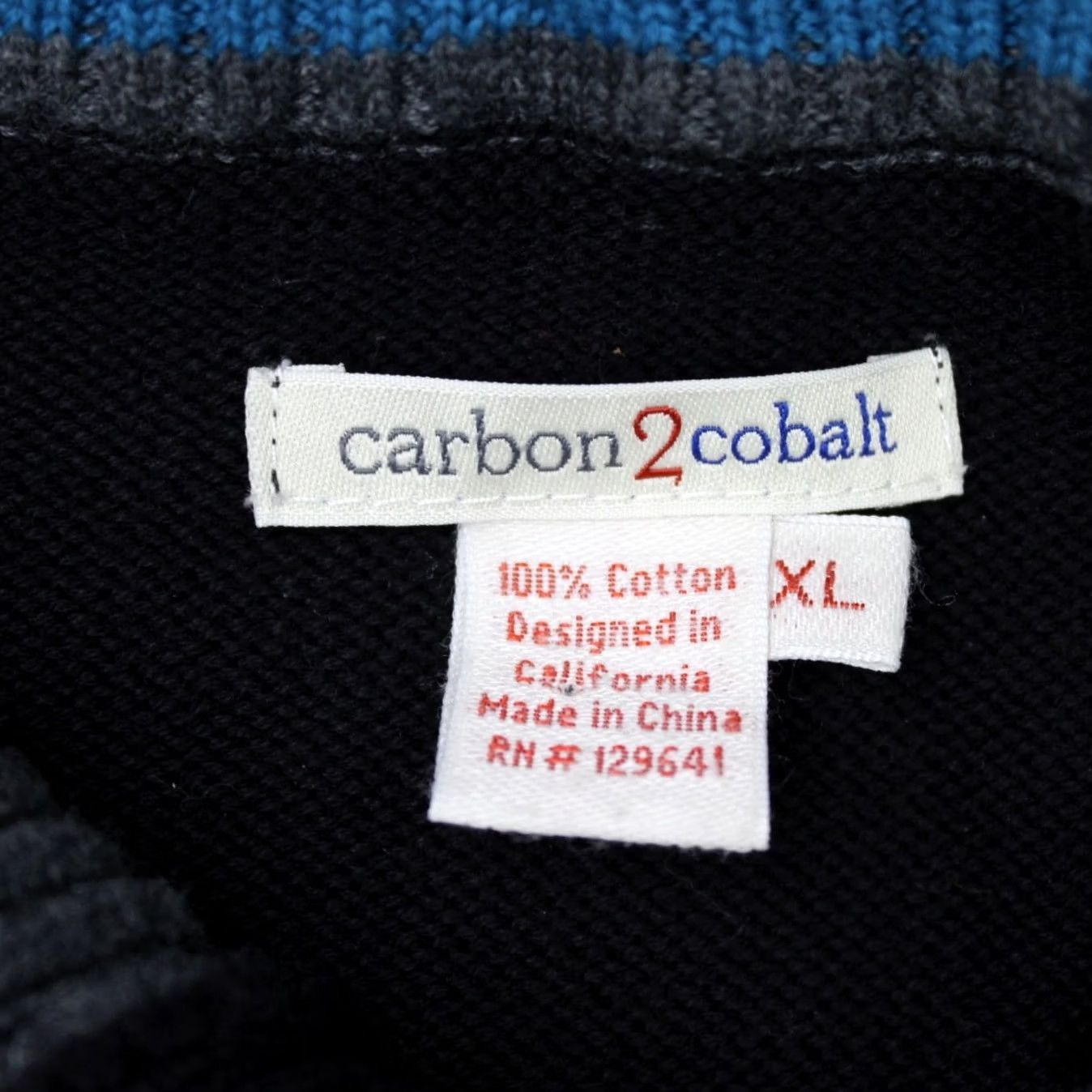 Carbon2Cobalt Carbon 2 Cobalt Sweater Mens XL Black Knit 100% Cotton Pullover Sweatshirt Size US XL / EU 56 / 4 - 5 Thumbnail