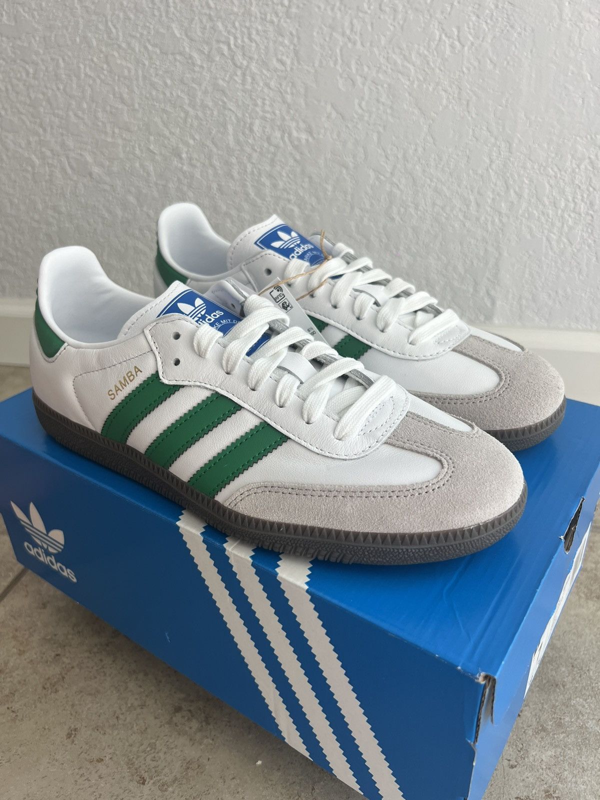 Adidas samba og white green online