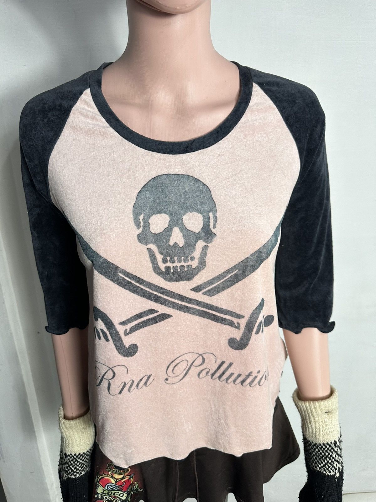 Japanese Brand RNA Slang Japan Love Spread 3/4 Sleeve Skull Pirate Punk Size M / US 6-8 / IT 42-44 - 2 Thumbnail