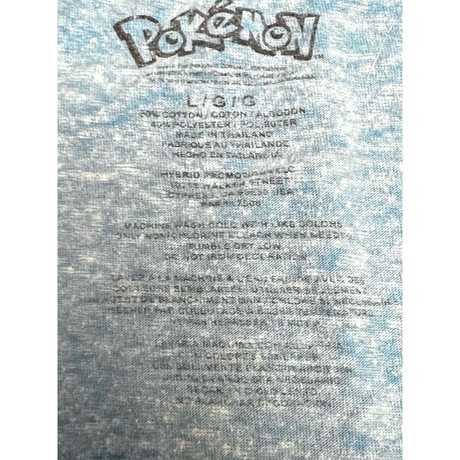 Pokemon Pokémon Pikachu T-Shirt Adult Large Blue Ringer Tee Nintendo Size US L / EU 52-54 / 3 - 4 Thumbnail
