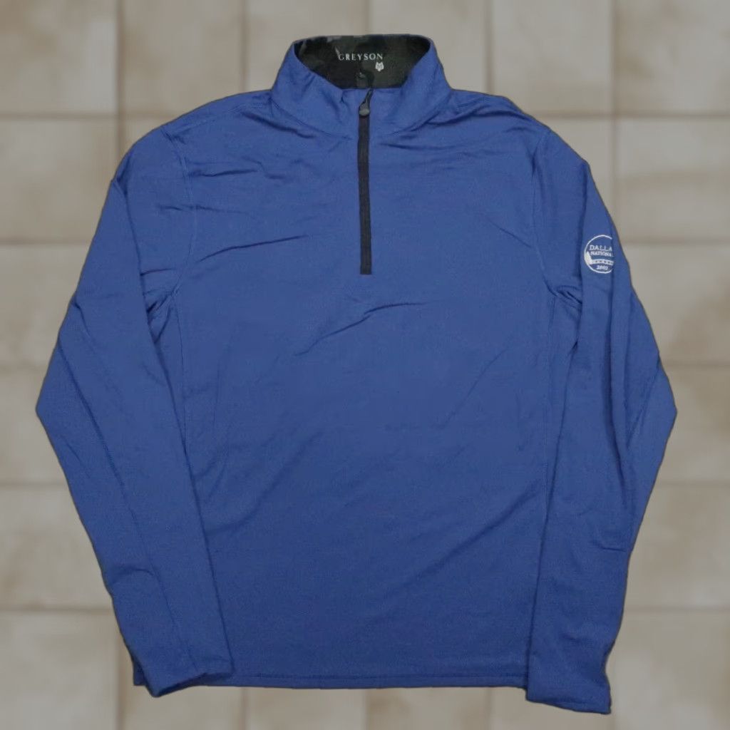 Vintage Greyson Pullover Men's Medium Blue Tate Performance Quarter Zip Dallas National Size US M / EU 48-50 / 2 - 1 Thumbnail