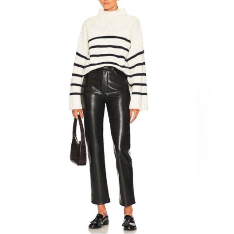 Frame FRAME | NWT Le Jane Crop Black Leather Jeans in Noir Size 24 Size 24" / US 00 / IT 34 - 16 Thumbnail