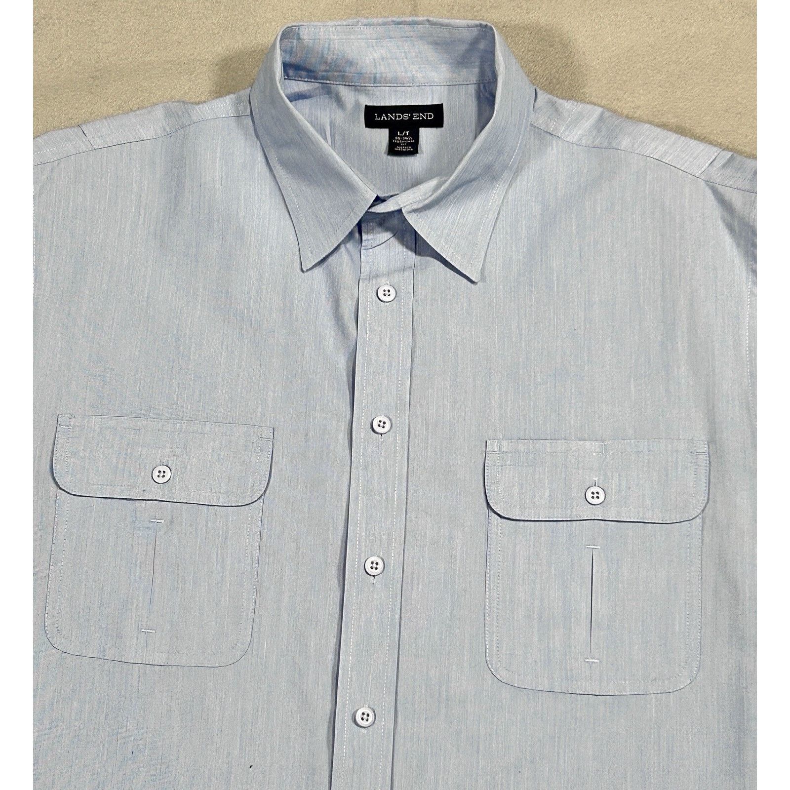 Lands' End Land's End Traditional Fit Men Large Double Chest Pockets Size US L / EU 52-54 / 3 - 4 Thumbnail